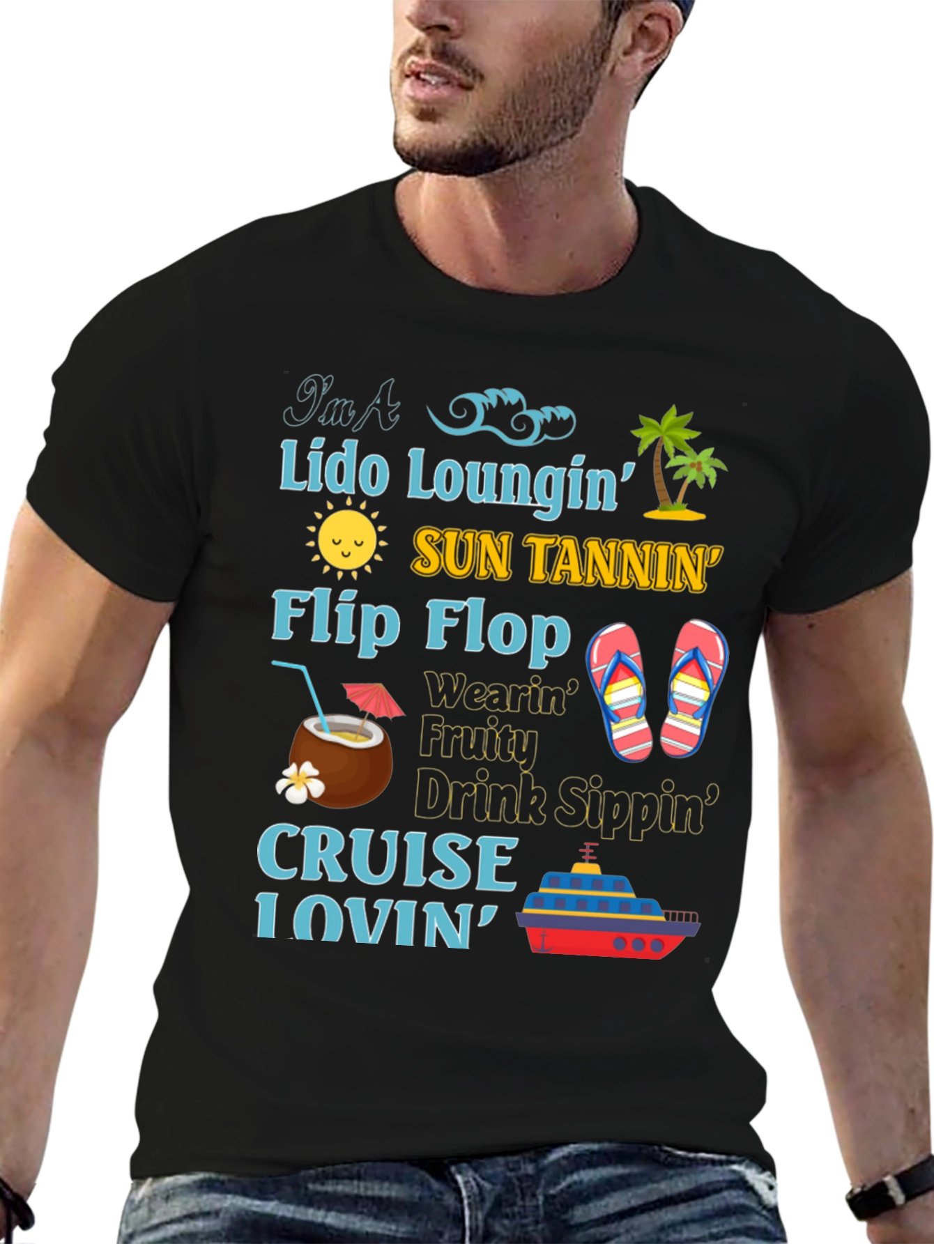 Cruise Lover T-Shirt: Lido Sun Flip Flops & Drinks!