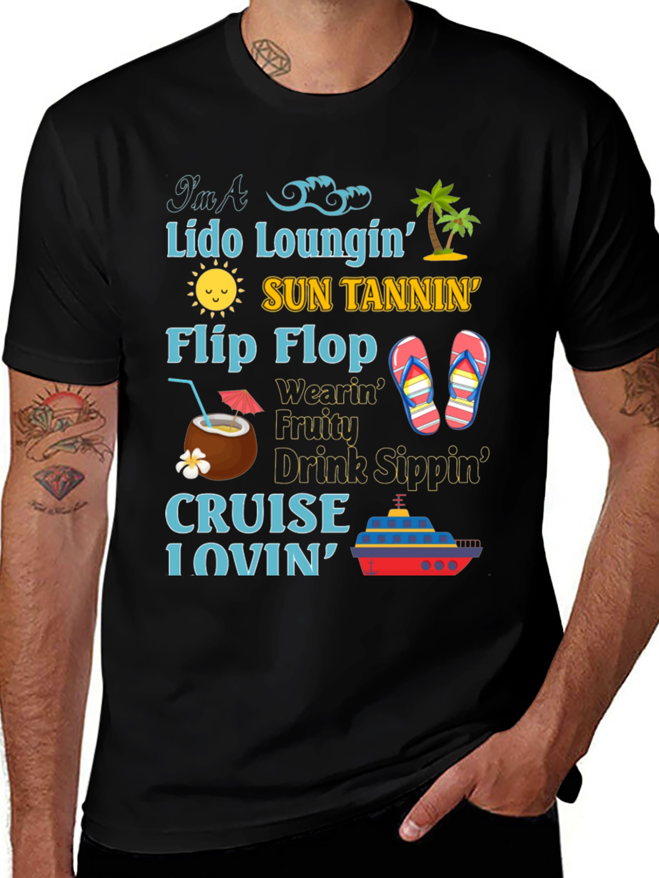 Cruise Lover T-Shirt: Lido Sun Flip Flops & Drinks!