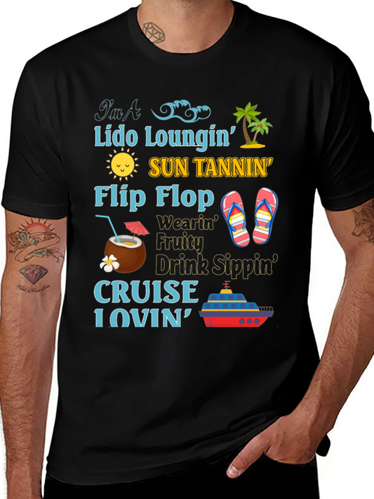 Cruise Lover T-Shirt: Lido Sun Flip Flops & Drinks!