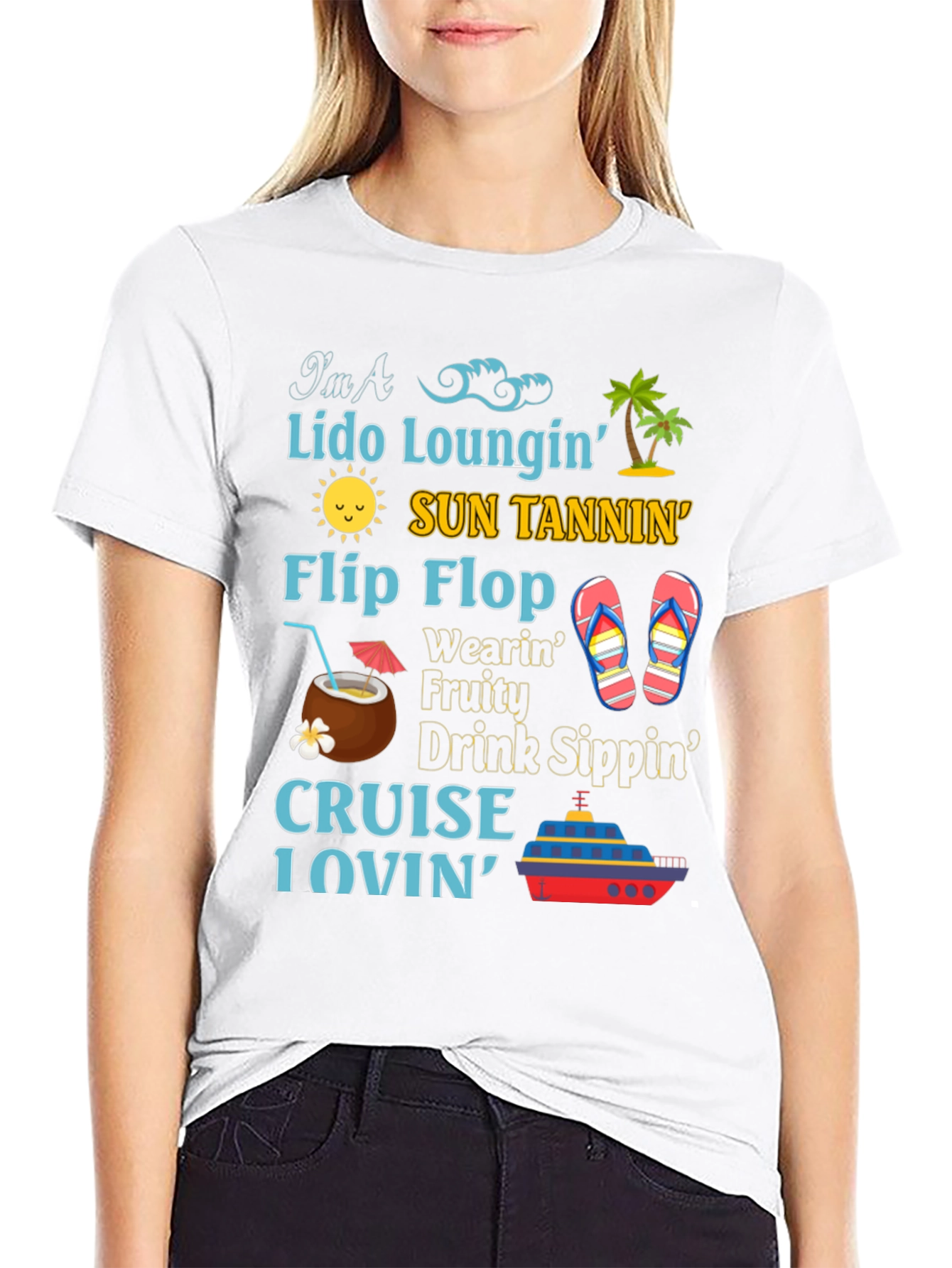 Cruise Lover T-Shirt: Lido Sun Flip Flops & Drinks!