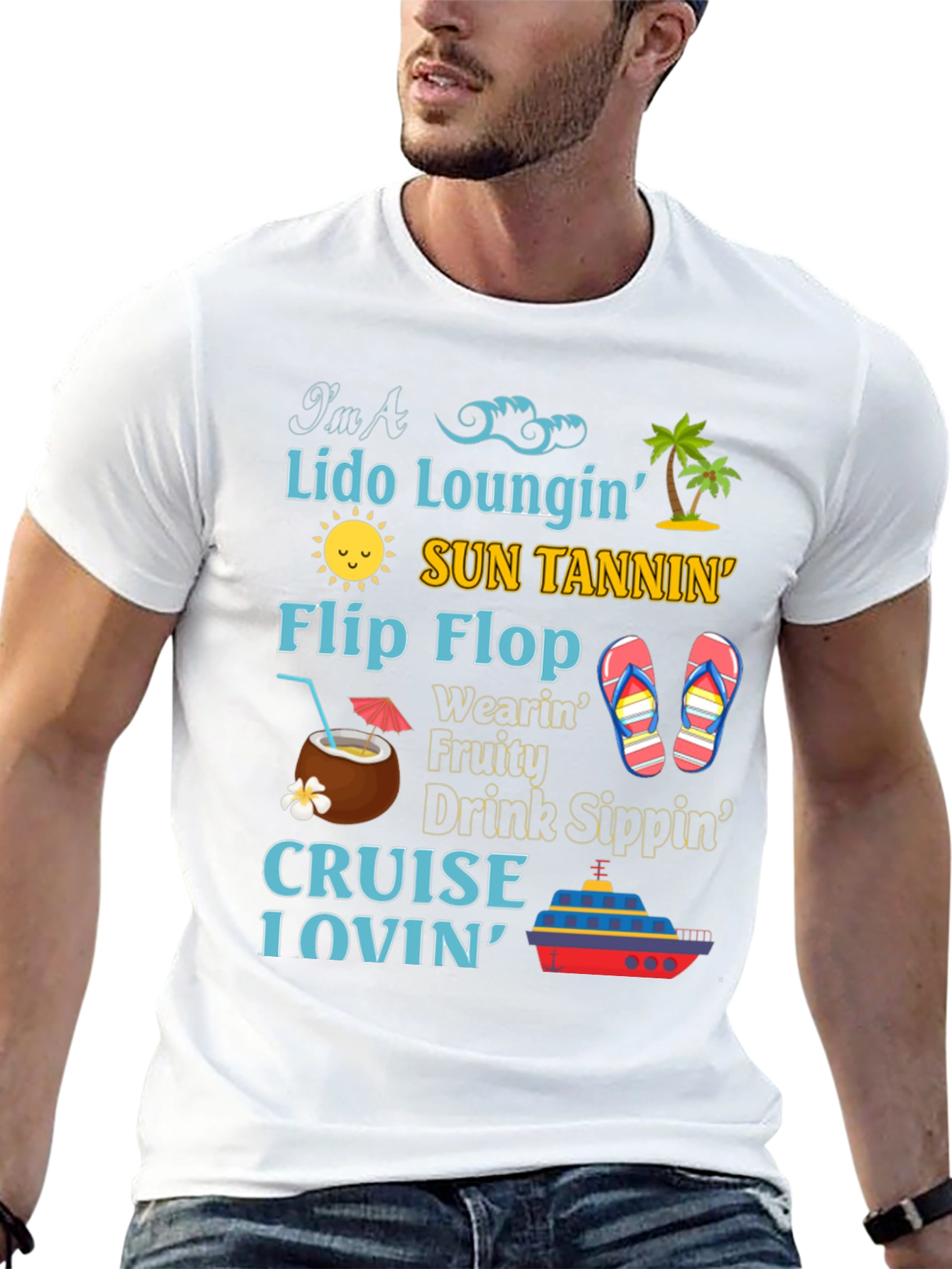 Cruise Lover T-Shirt: Lido Sun Flip Flops & Drinks!