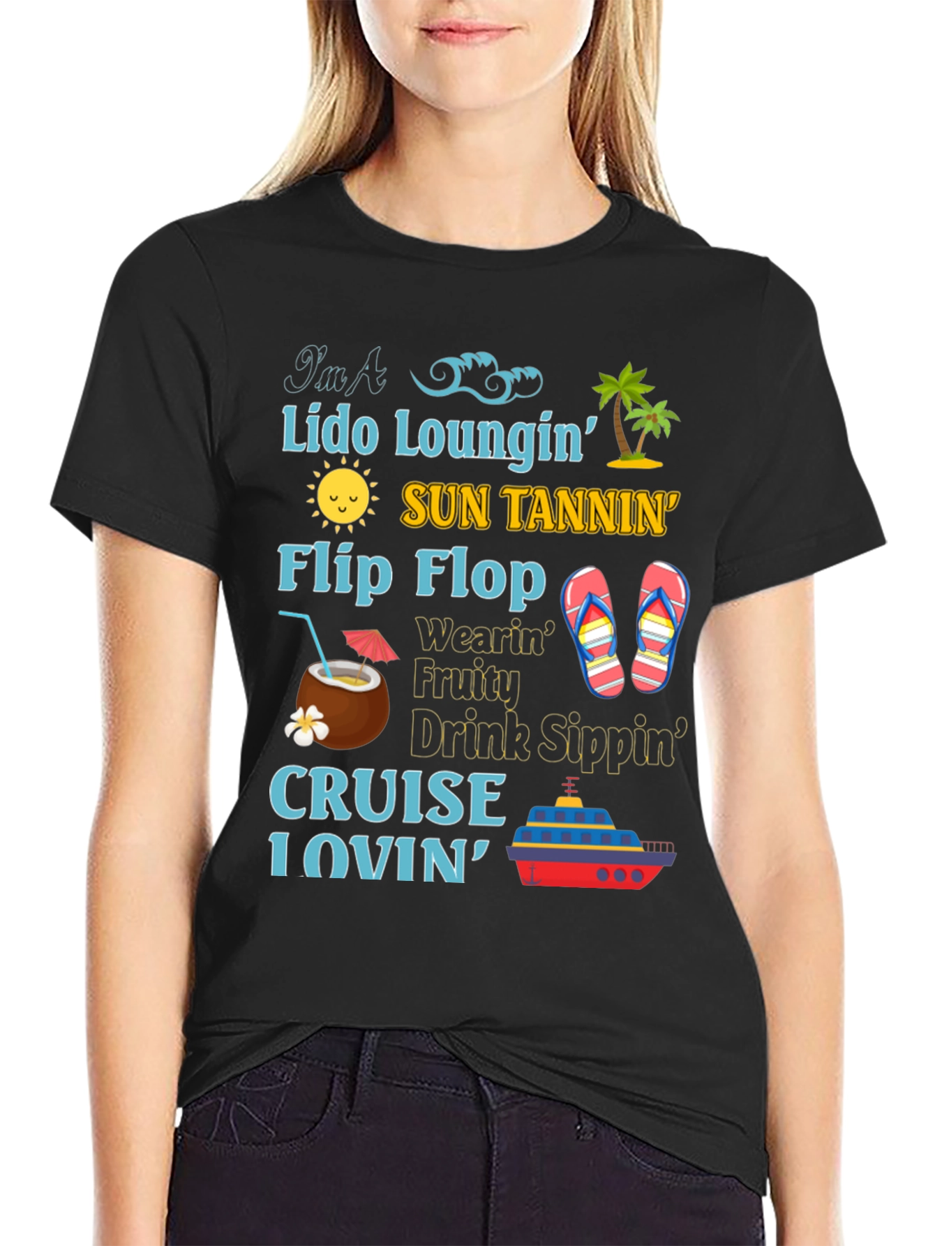 Cruise Lover T-Shirt: Lido Sun Flip Flops & Drinks!