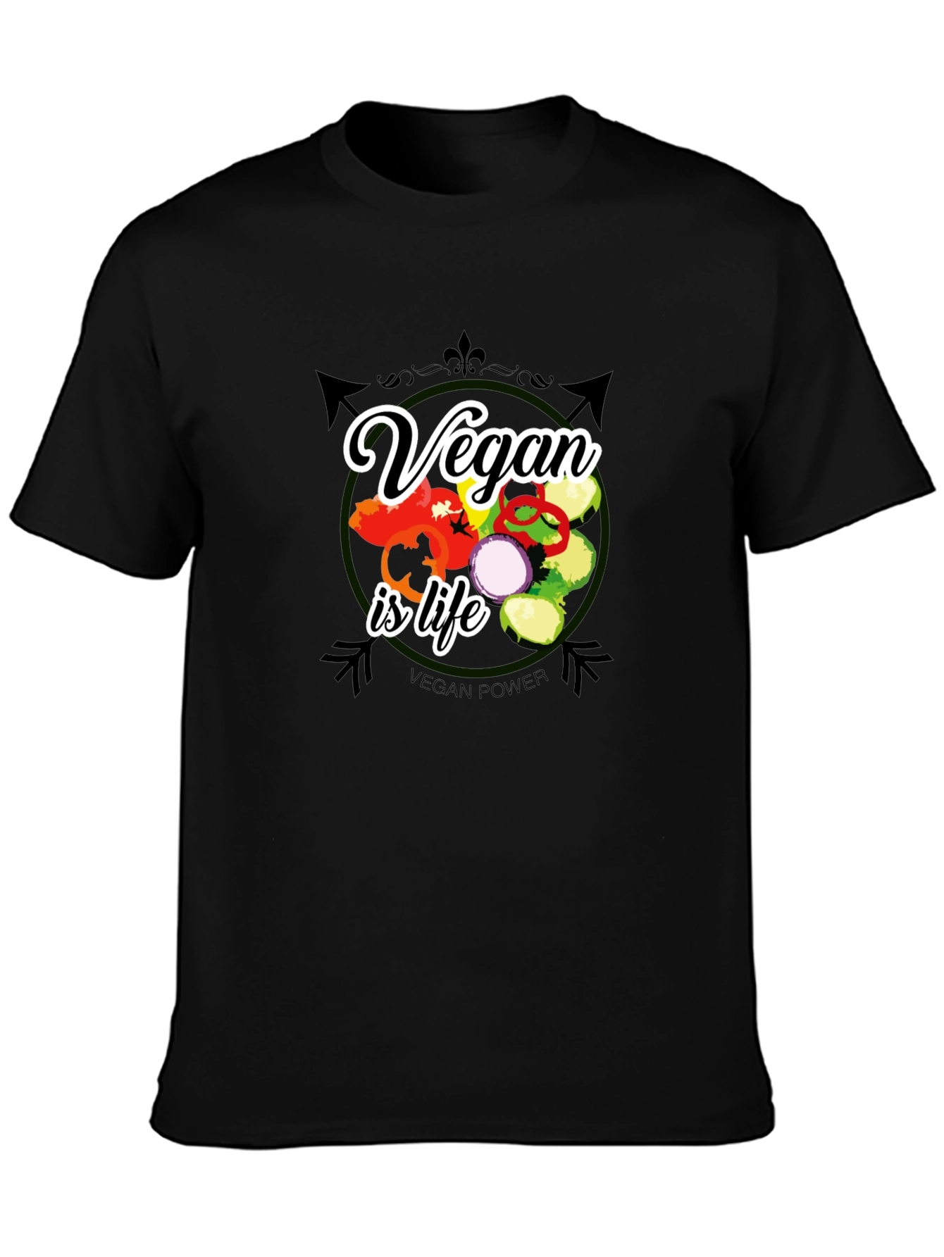 Vegan Is Life T-Shirt - Black Graphic Tee