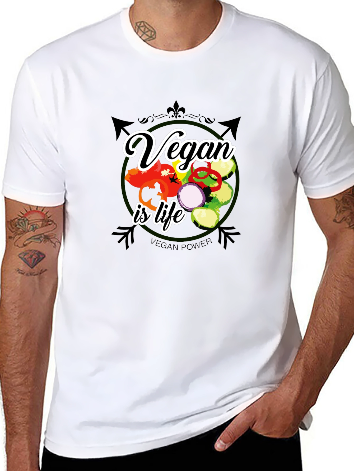 Vegan Is Life T-Shirt - Black Graphic Tee