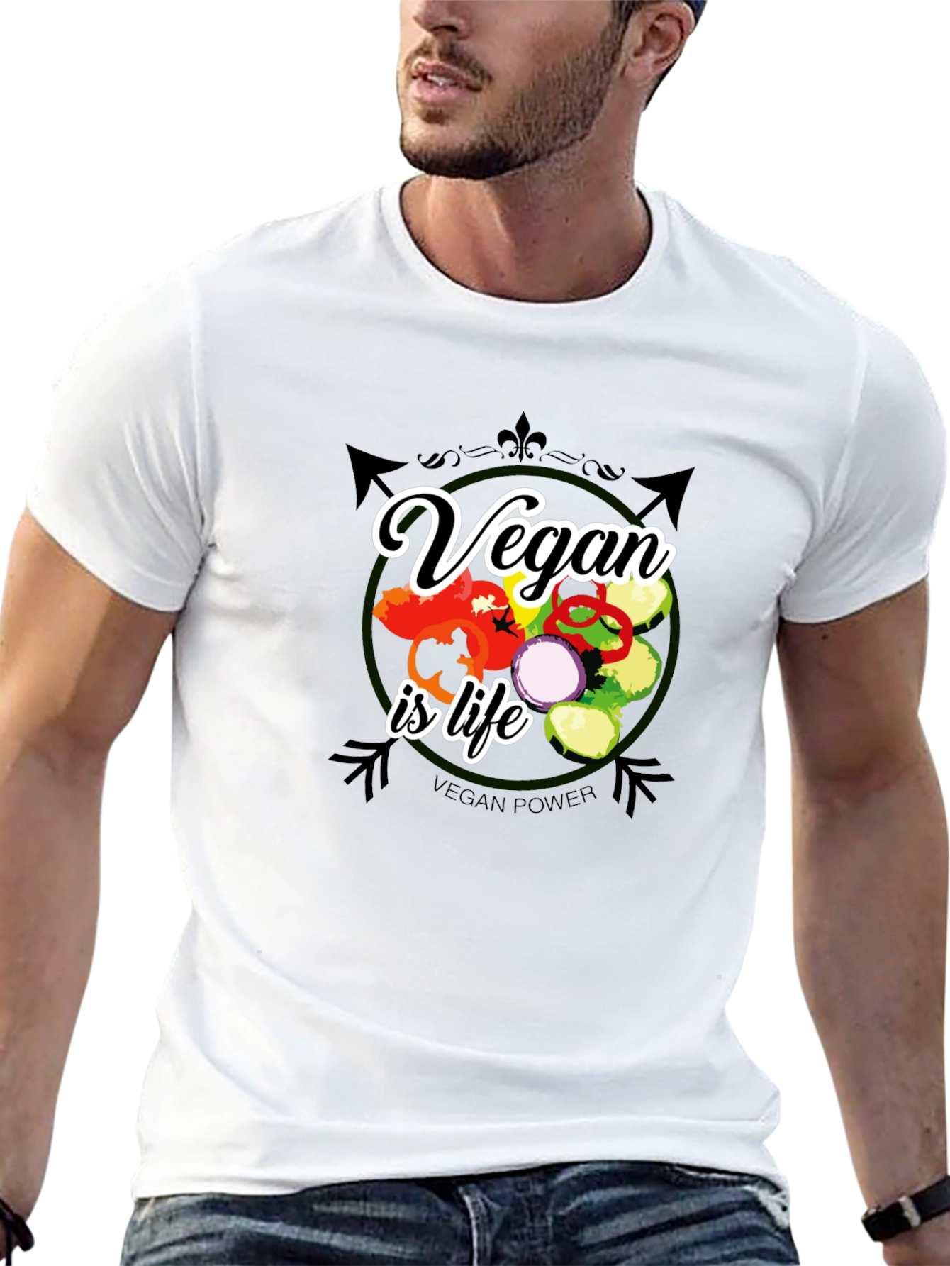 Vegan Is Life T-Shirt - Black Graphic Tee