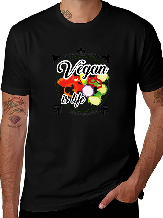 Vegan Is Life T-Shirt - Black Graphic Tee