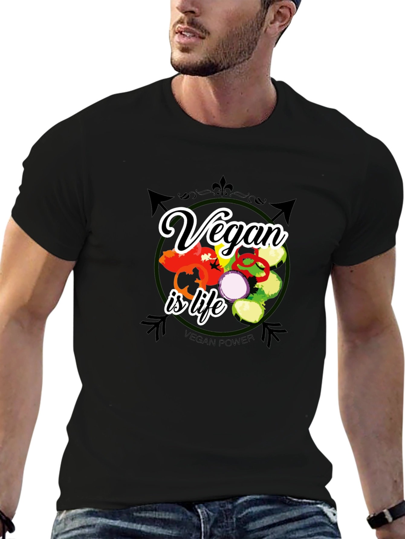 Vegan Is Life T-Shirt - Black Graphic Tee