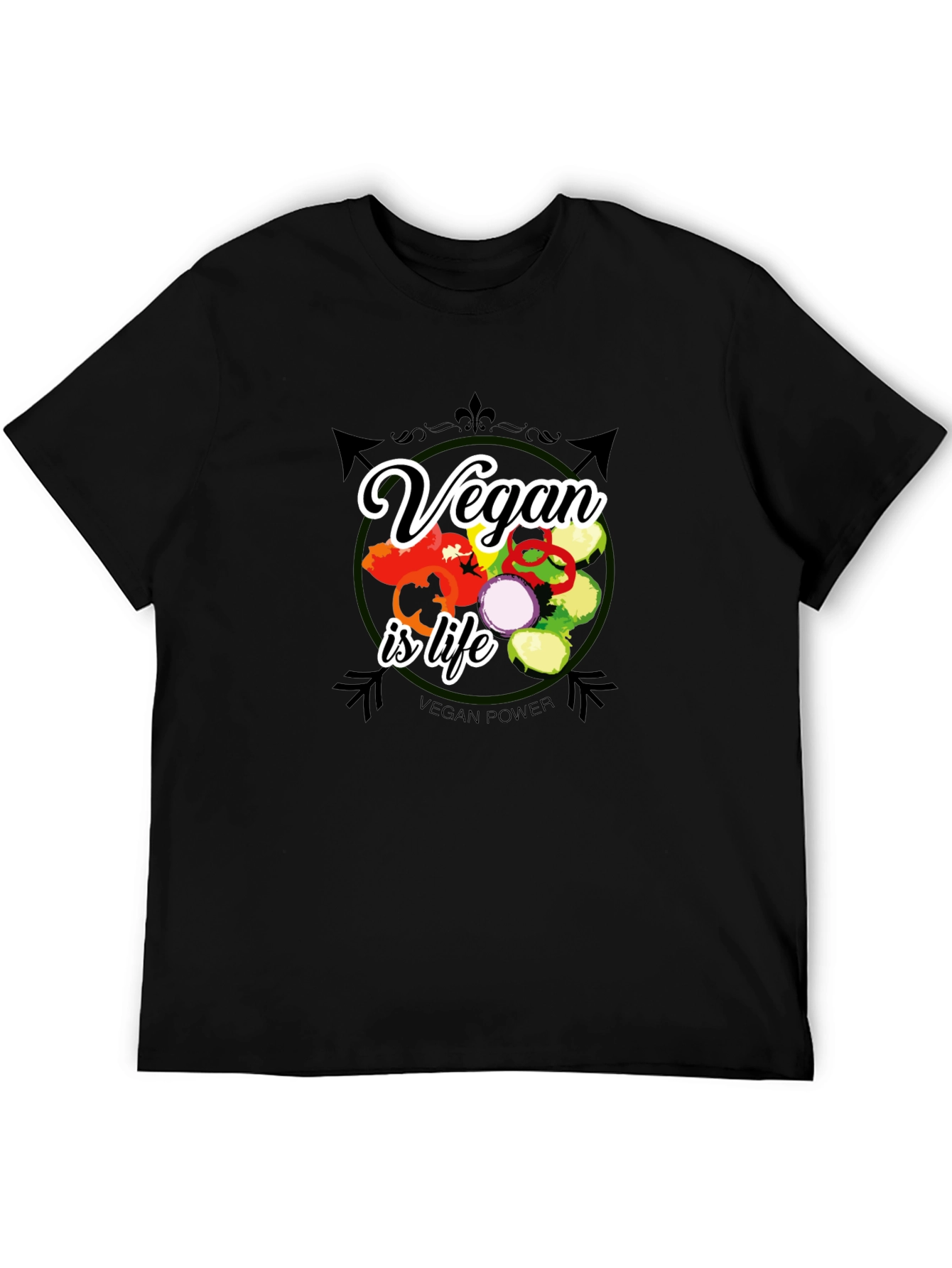 Vegan Is Life T-Shirt - Black Graphic Tee
