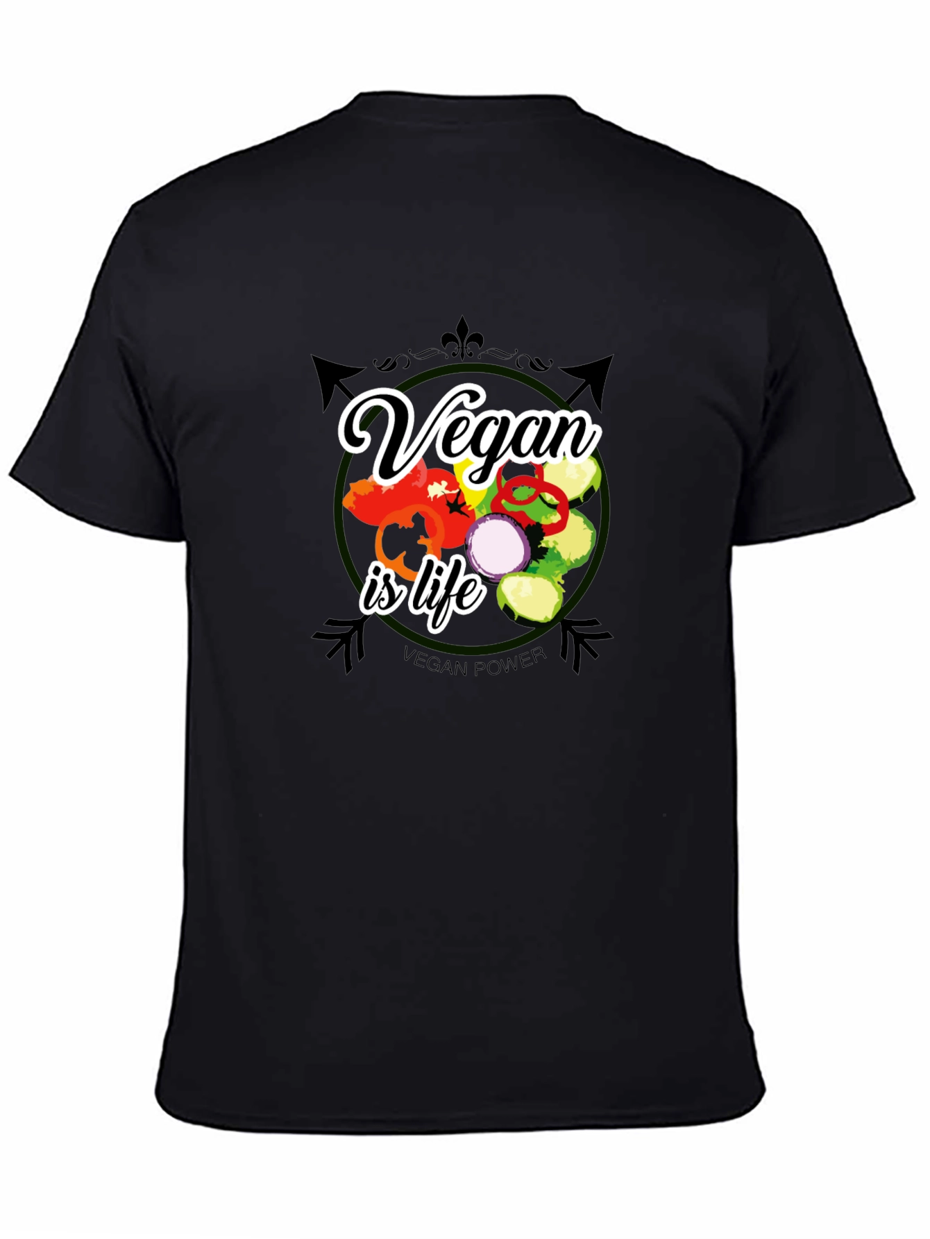 Vegan Is Life T-Shirt - Black Graphic Tee