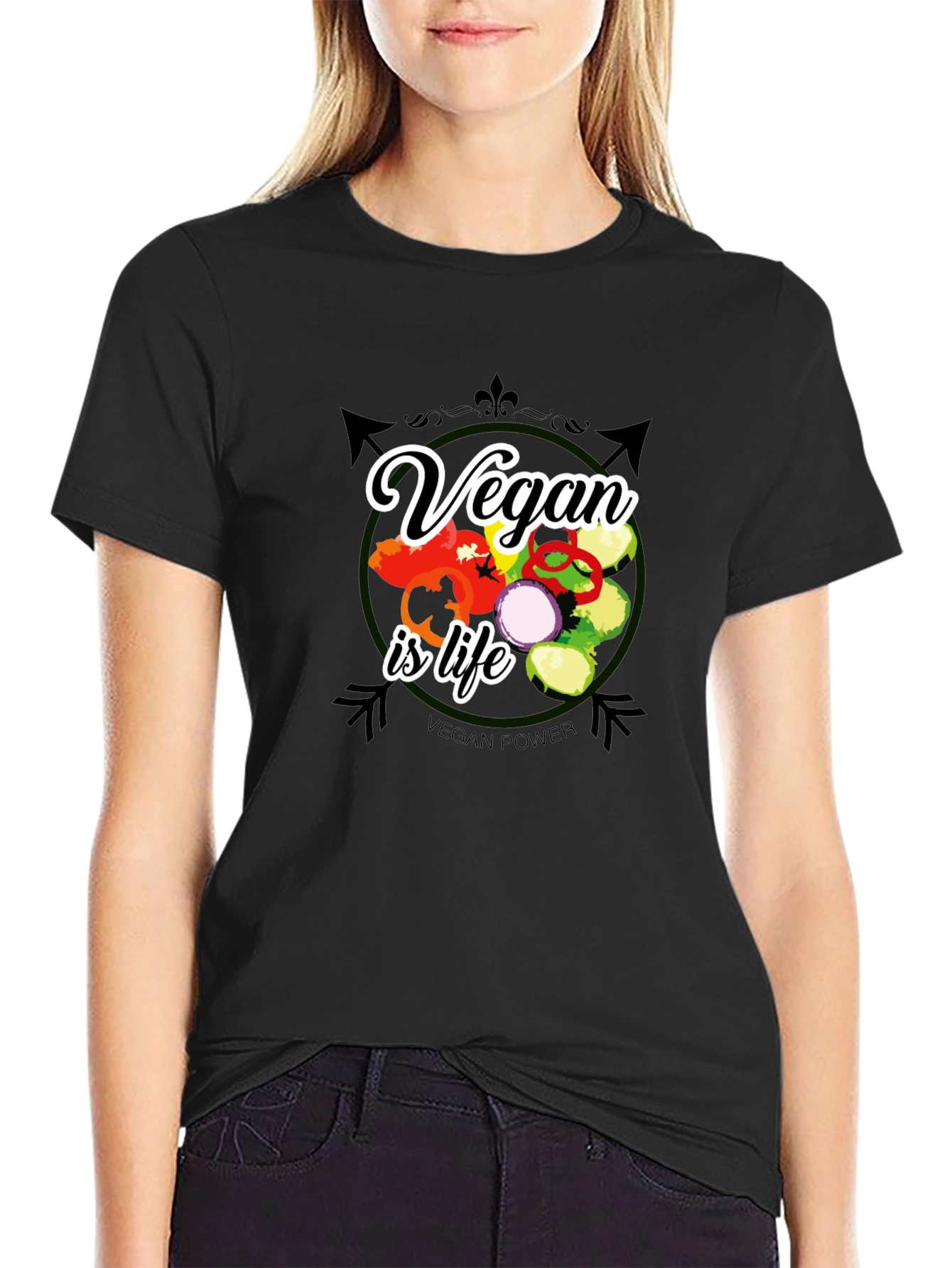 Vegan Is Life T-Shirt - Black Graphic Tee
