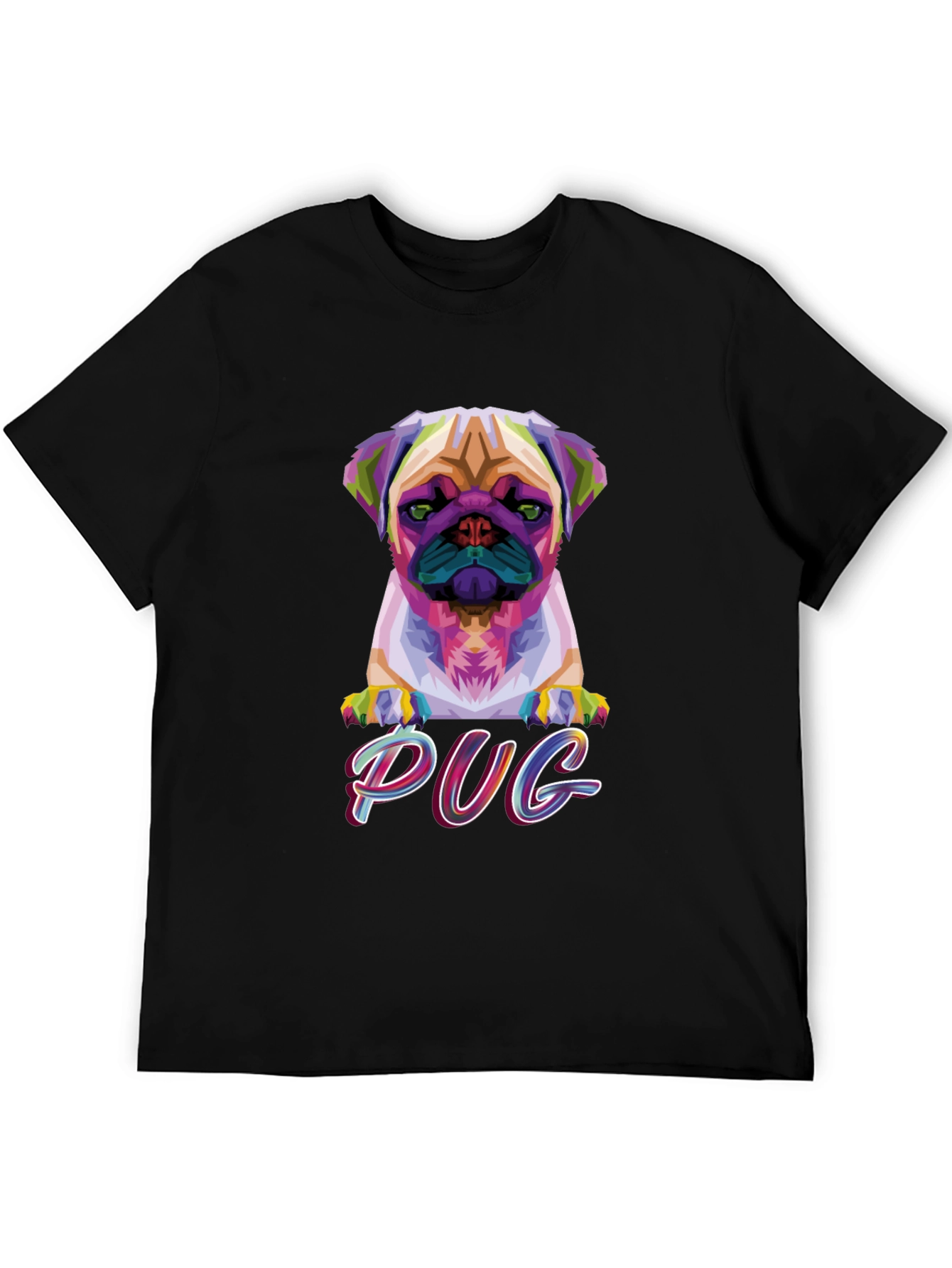 Geometric Pug Graphic T-Shirt