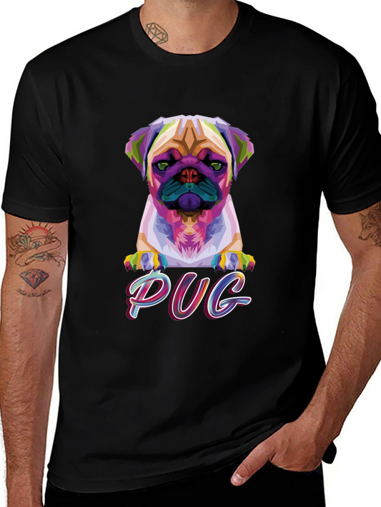 Geometric Pug Graphic T-Shirt
