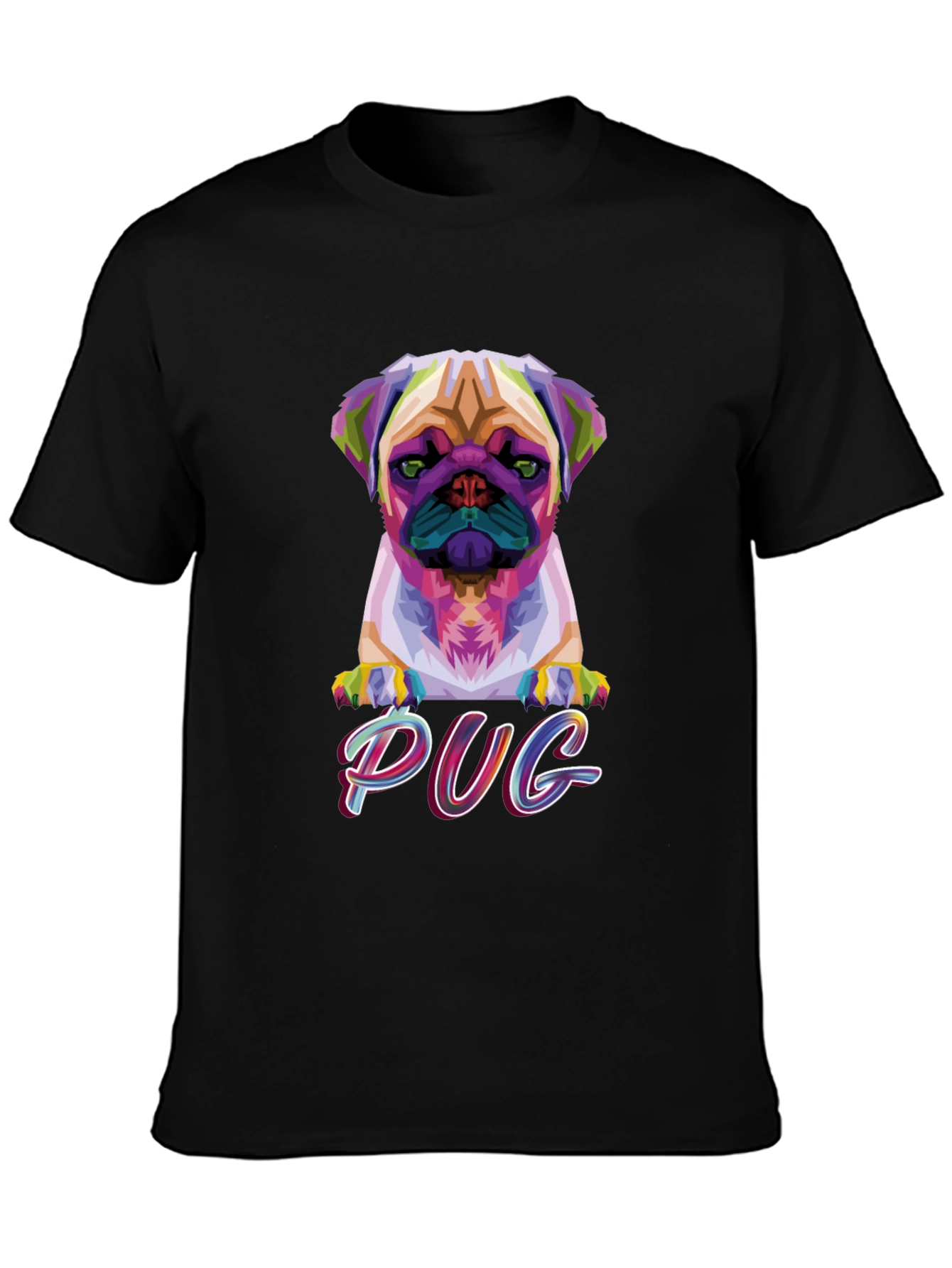 Geometric Pug Graphic T-Shirt