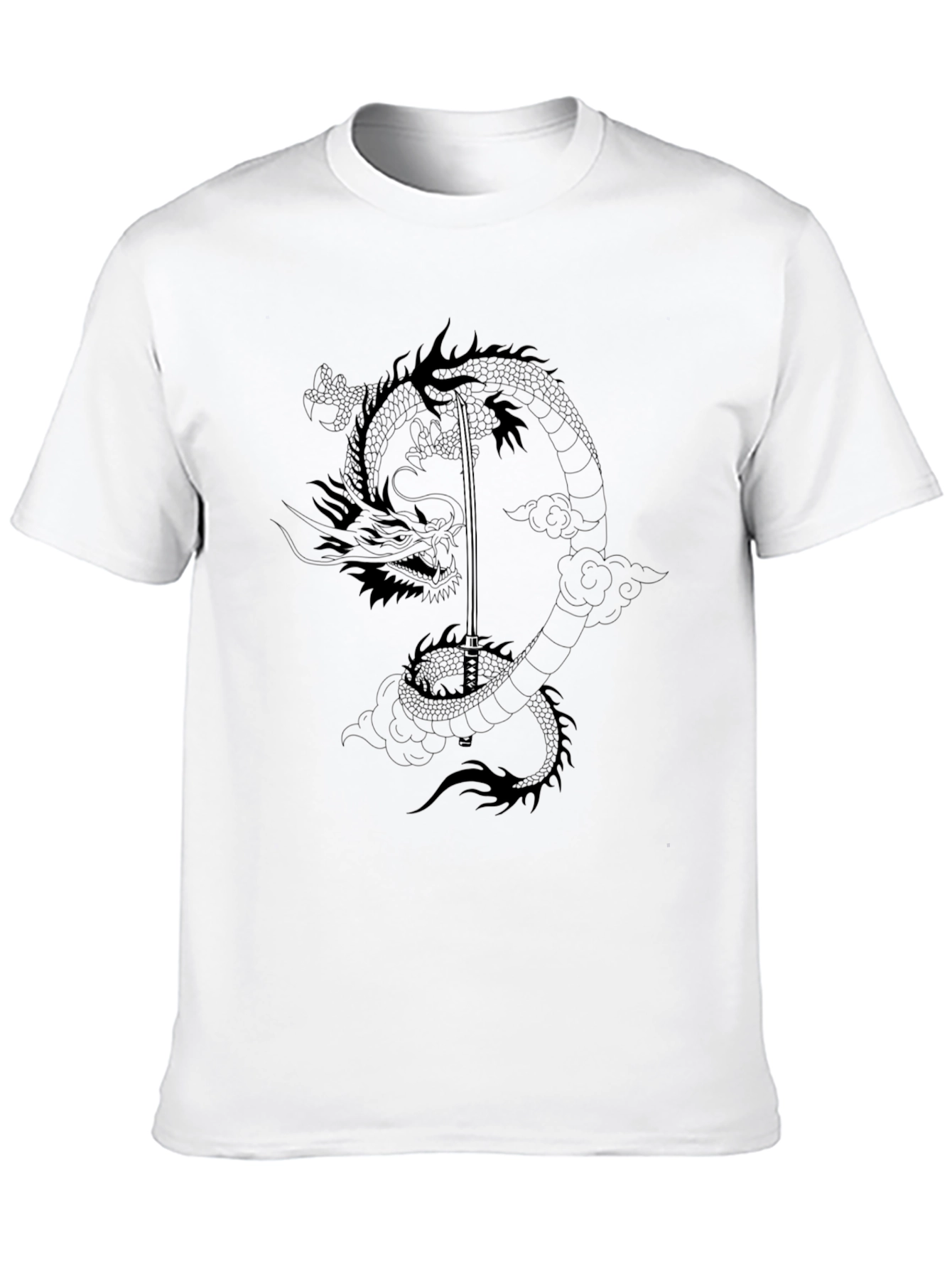 Dragon Katana T-Shirt - Black Graphic Tee