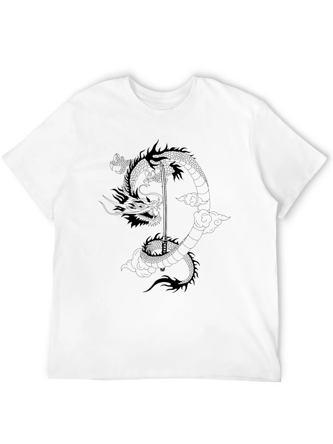 Dragon Katana T-Shirt - Black Graphic Tee