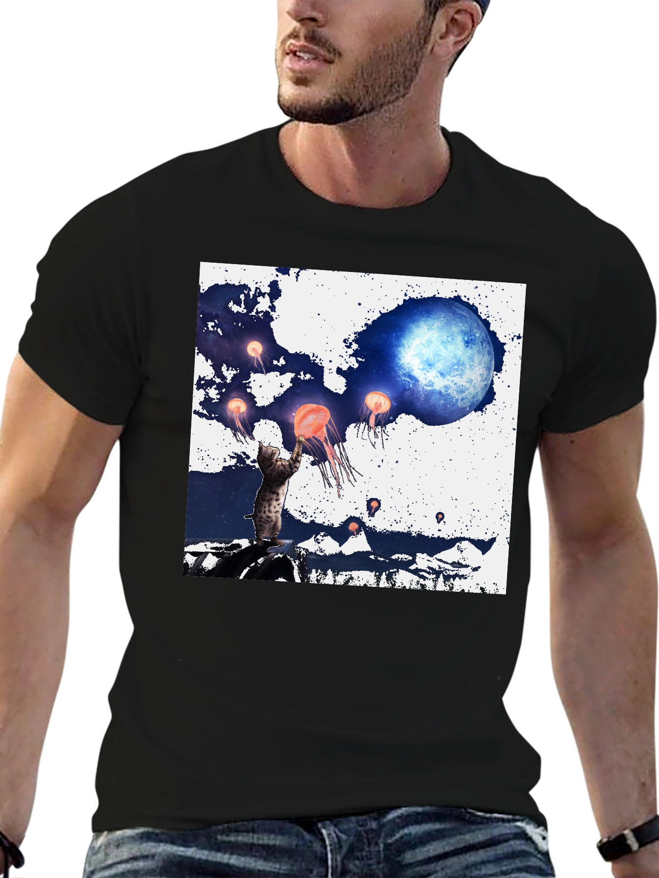 Cat Moon Jellyfish T-Shirt