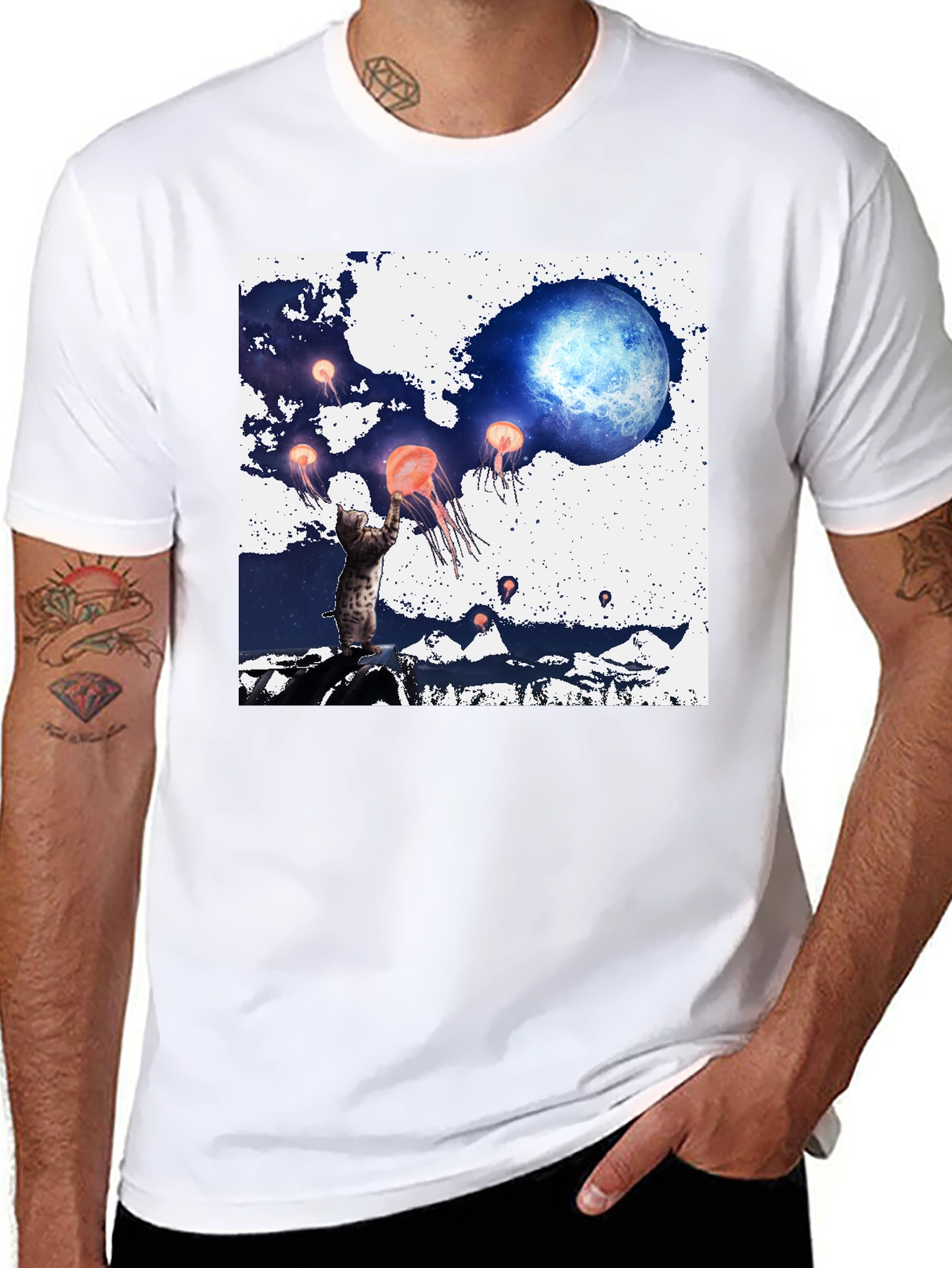 Cat Moon Jellyfish T-Shirt