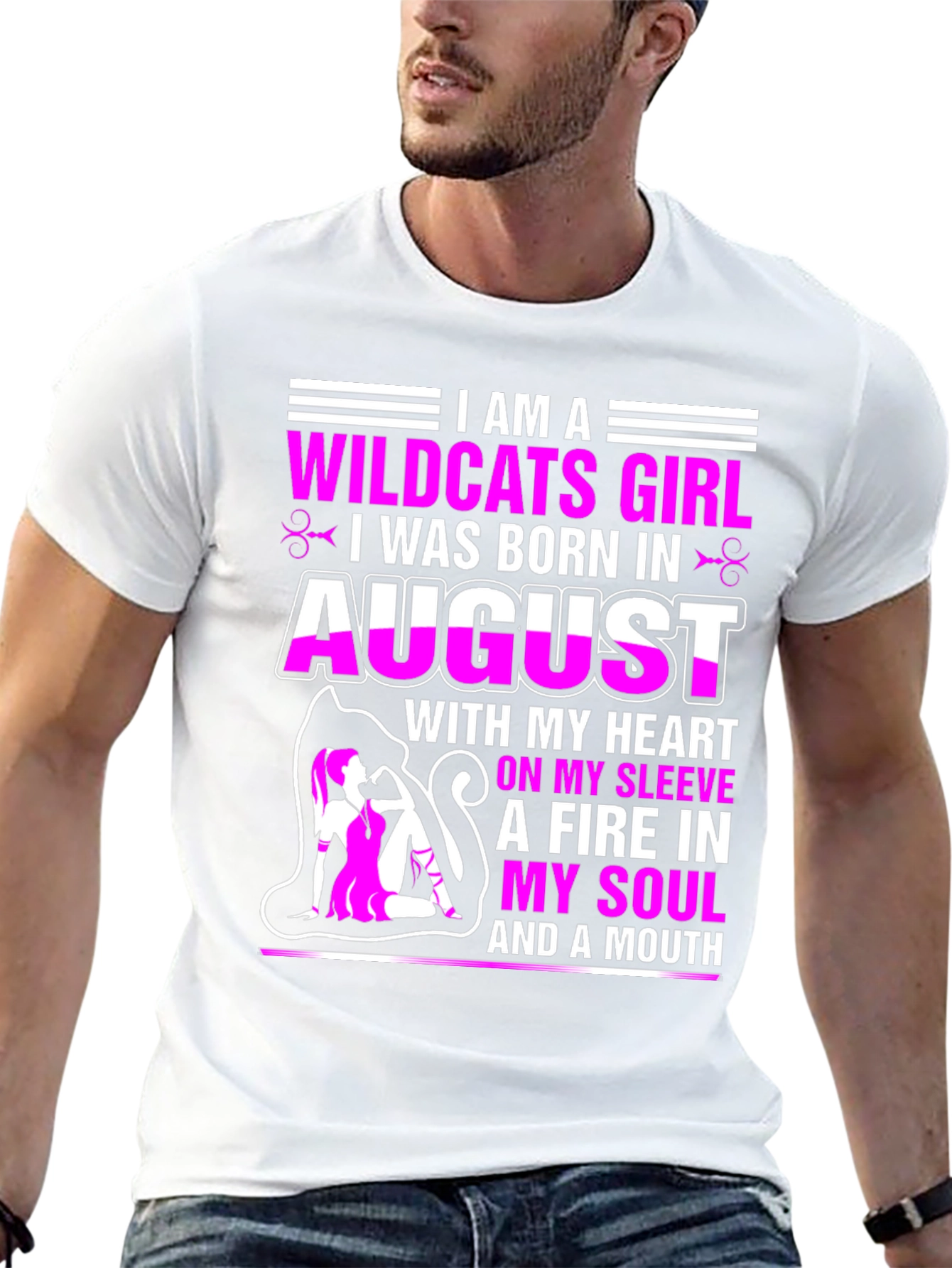Wildcats Girl August Birthday T-Shirt
