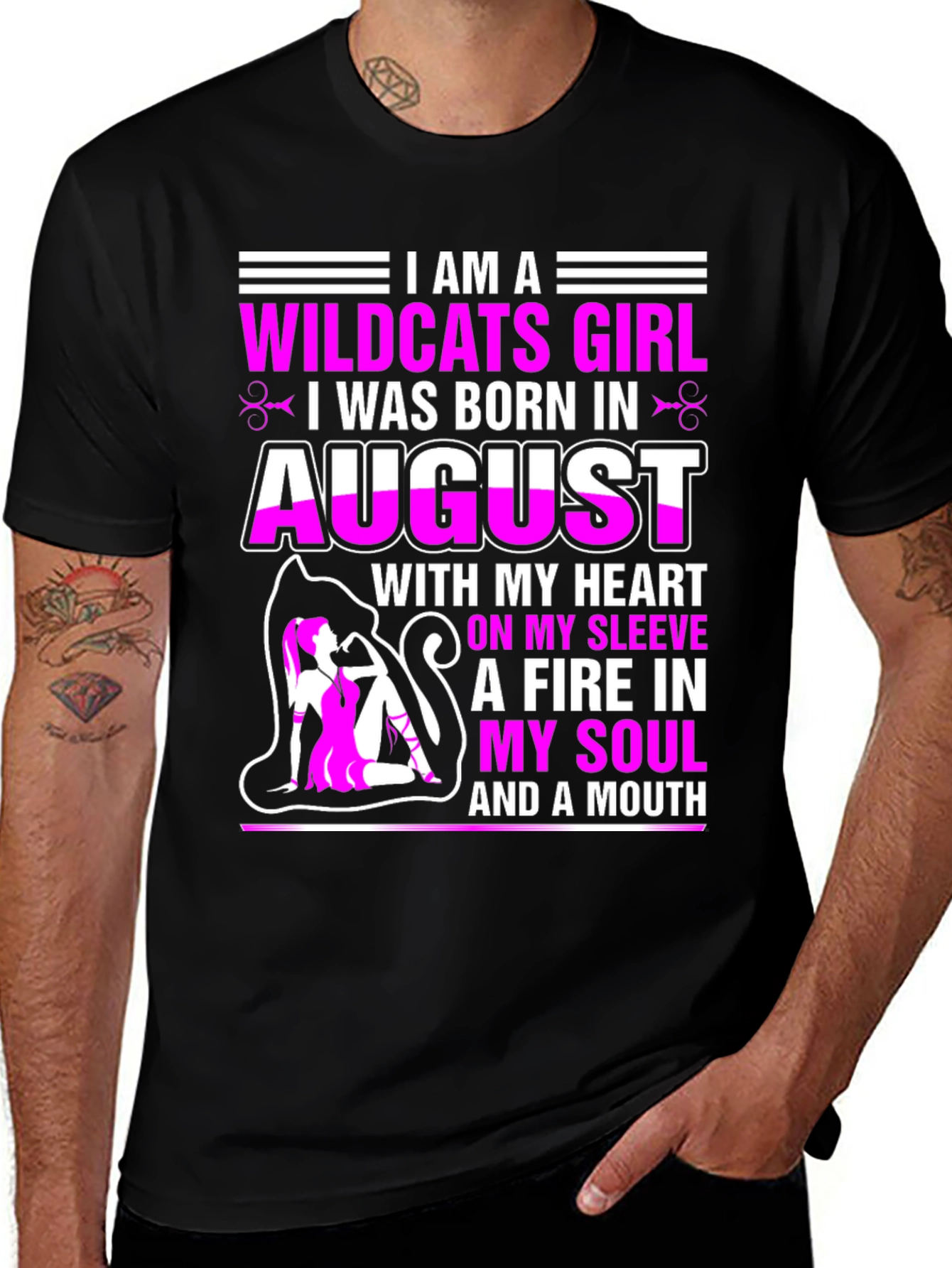Wildcats Girl August Birthday T-Shirt