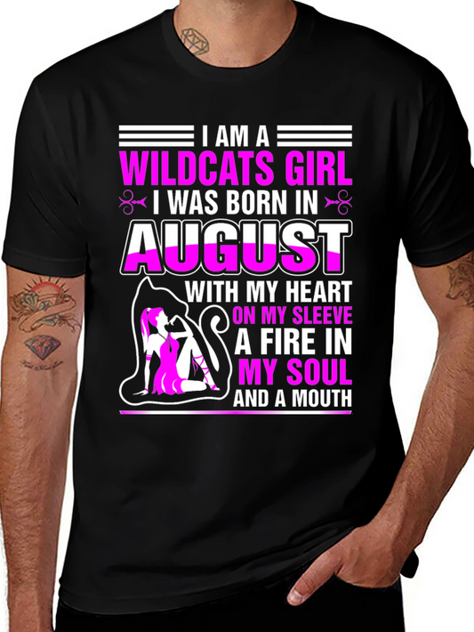 Wildcats Girl August Birthday T-Shirt
