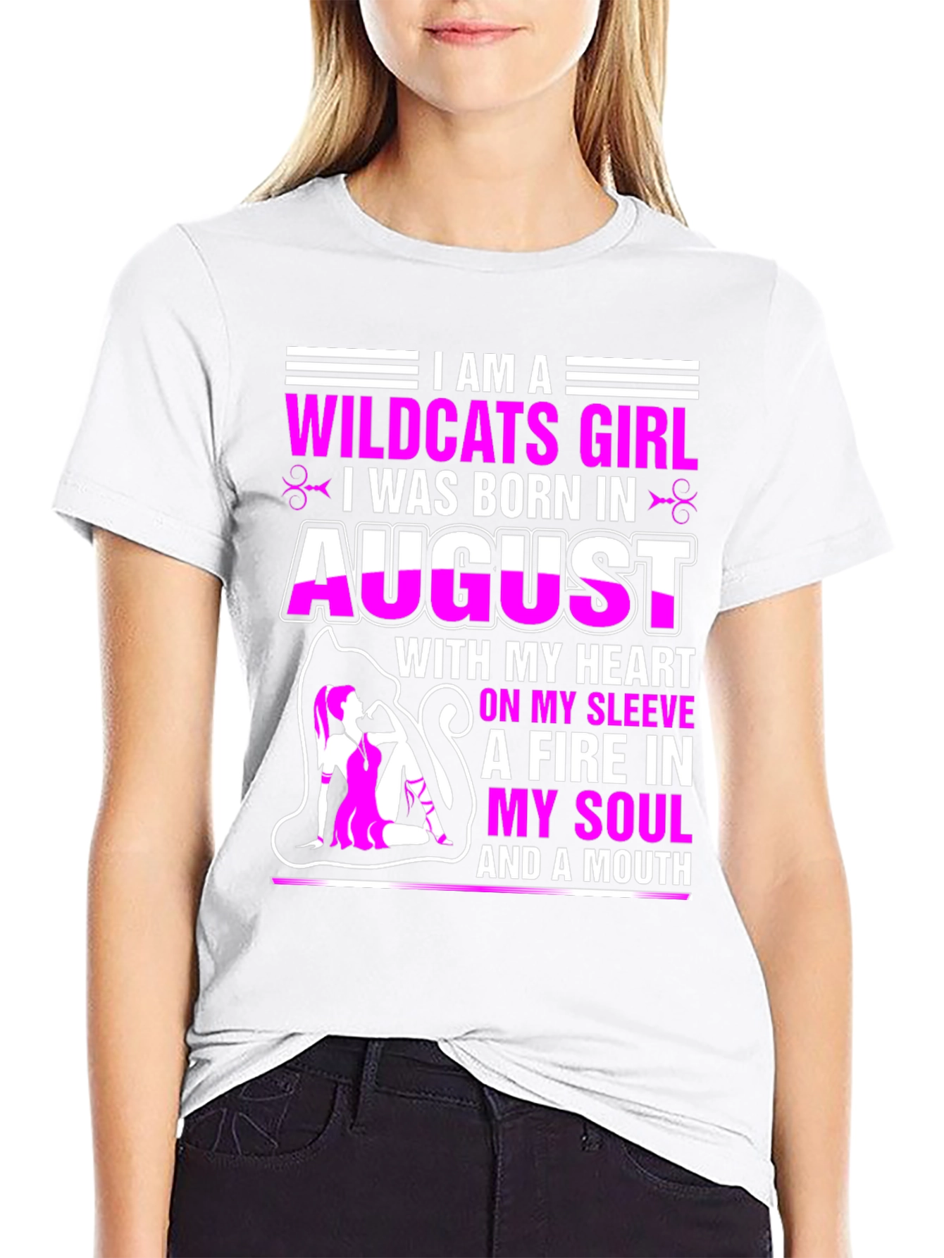 Wildcats Girl August Birthday T-Shirt
