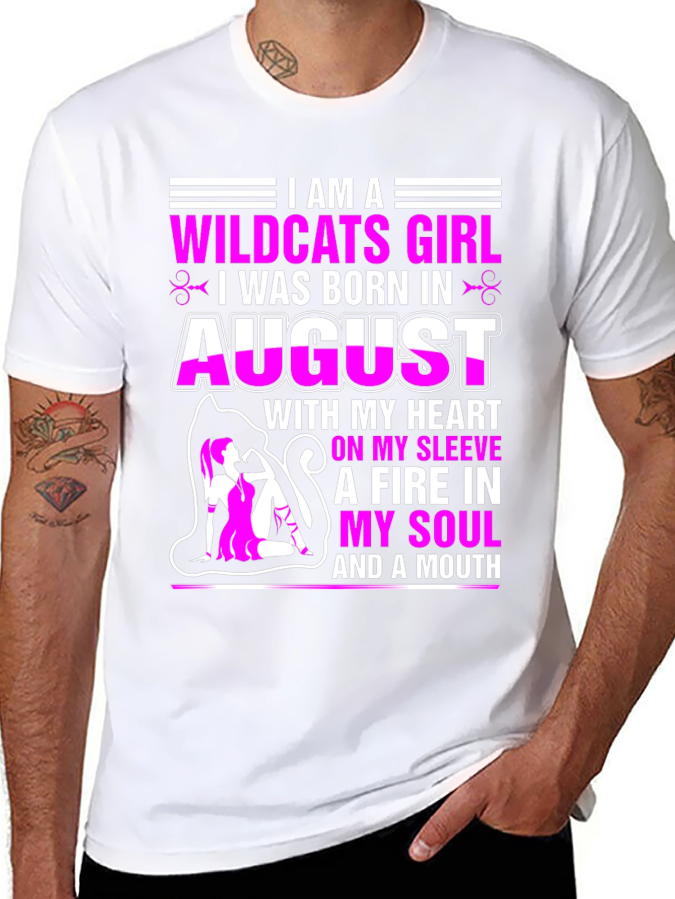 Wildcats Girl August Birthday T-Shirt