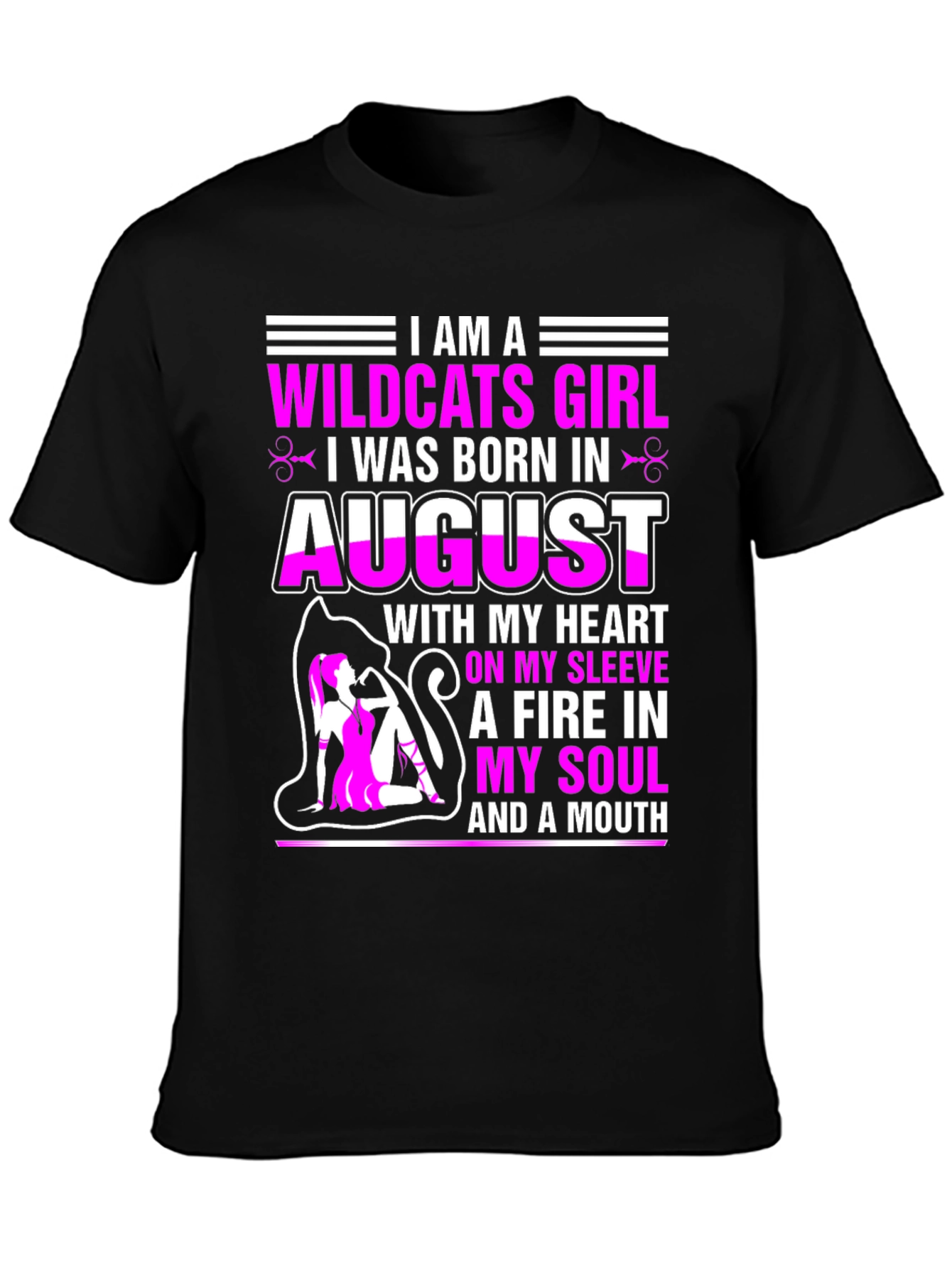 Wildcats Girl August Birthday T-Shirt