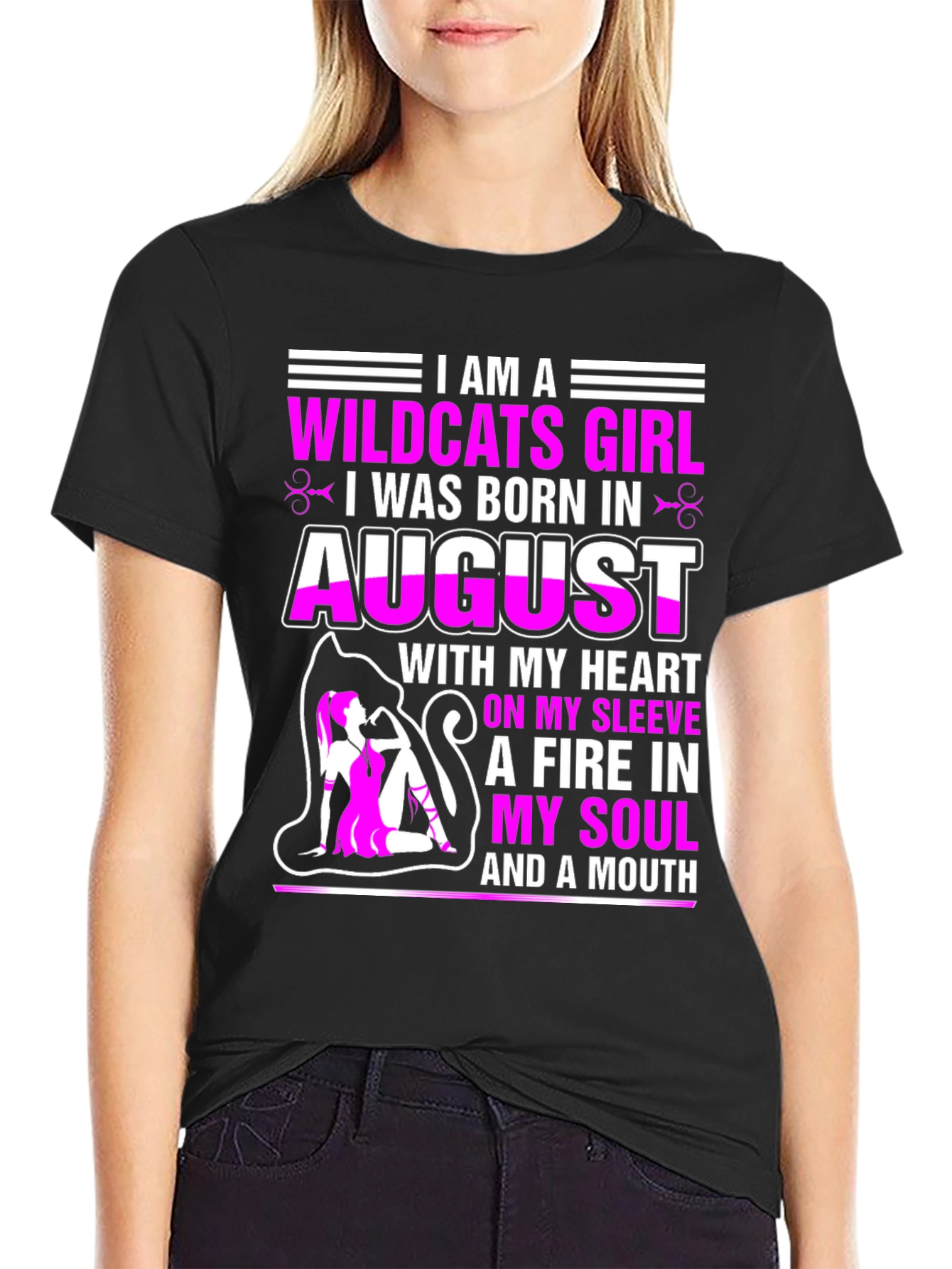 Wildcats Girl August Birthday T-Shirt