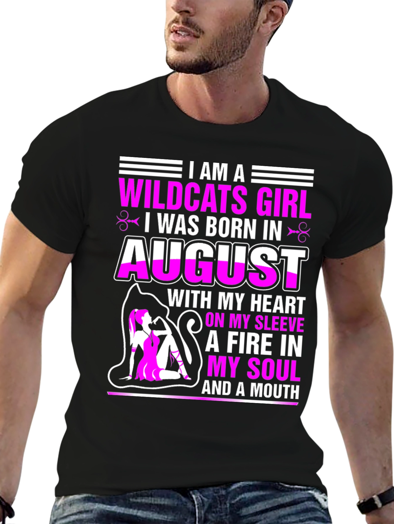 Wildcats Girl August Birthday T-Shirt