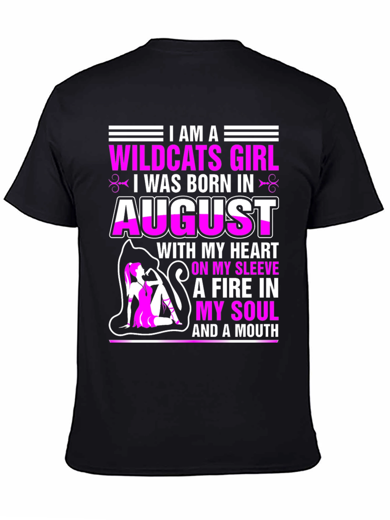 Wildcats Girl August Birthday T-Shirt