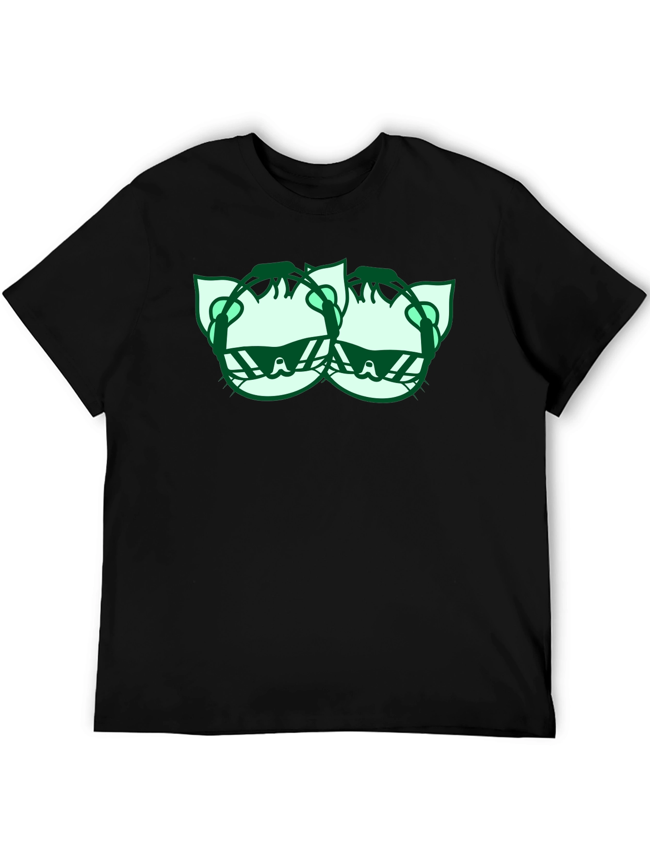 Cool Cat Graphic Tee - Black Cotton Shirt