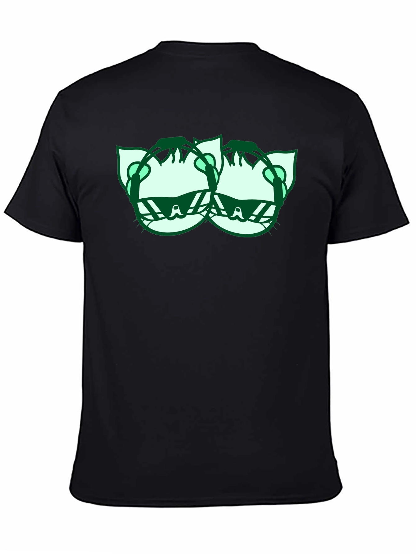 Cool Cat Graphic Tee - Black Cotton Shirt