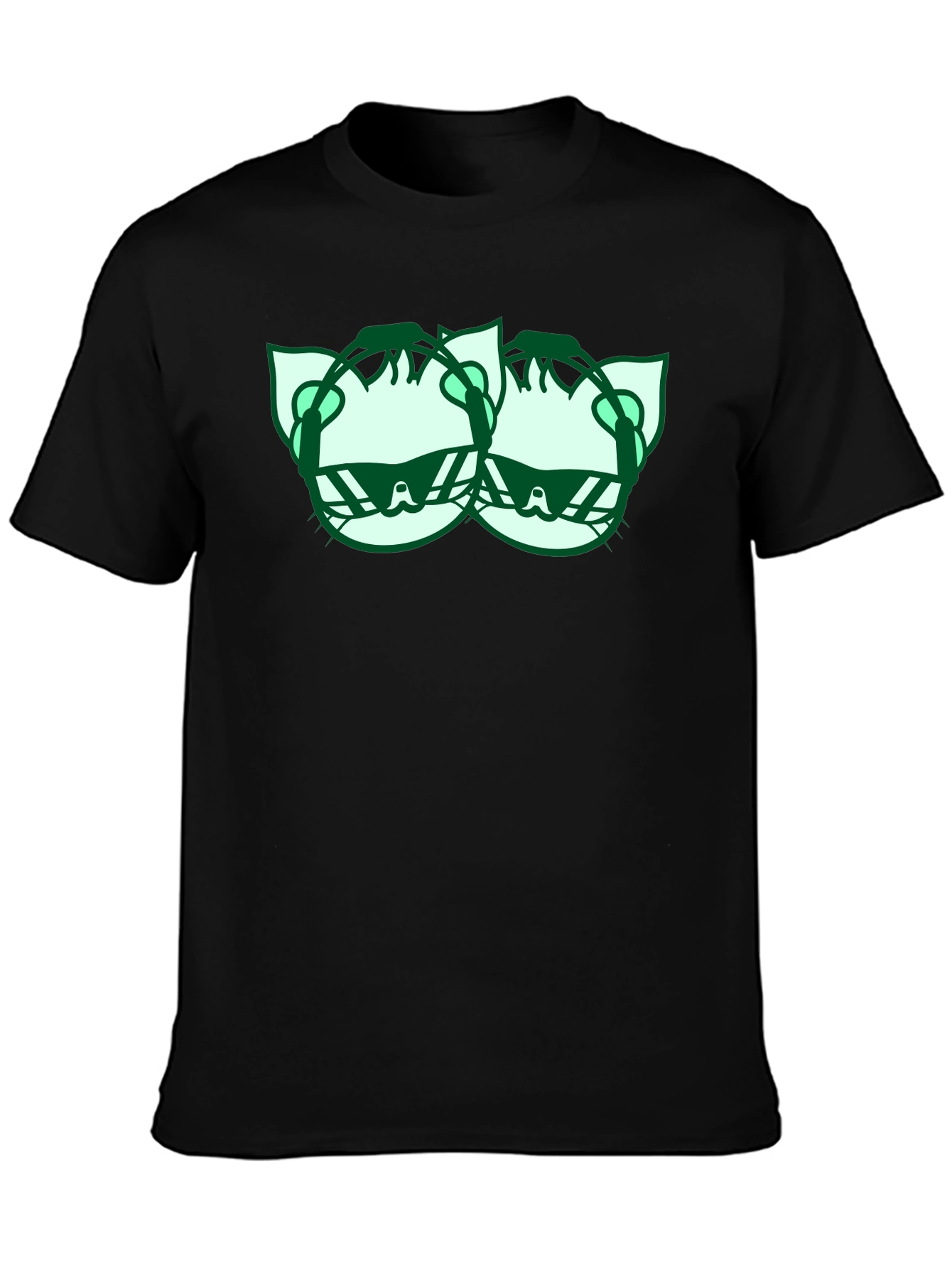 Cool Cat Graphic Tee - Black Cotton Shirt