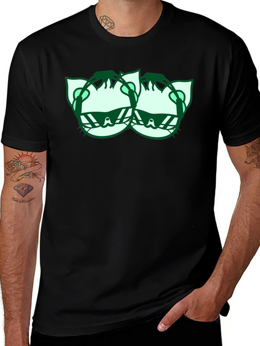 Cool Cat Graphic Tee - Black Cotton Shirt