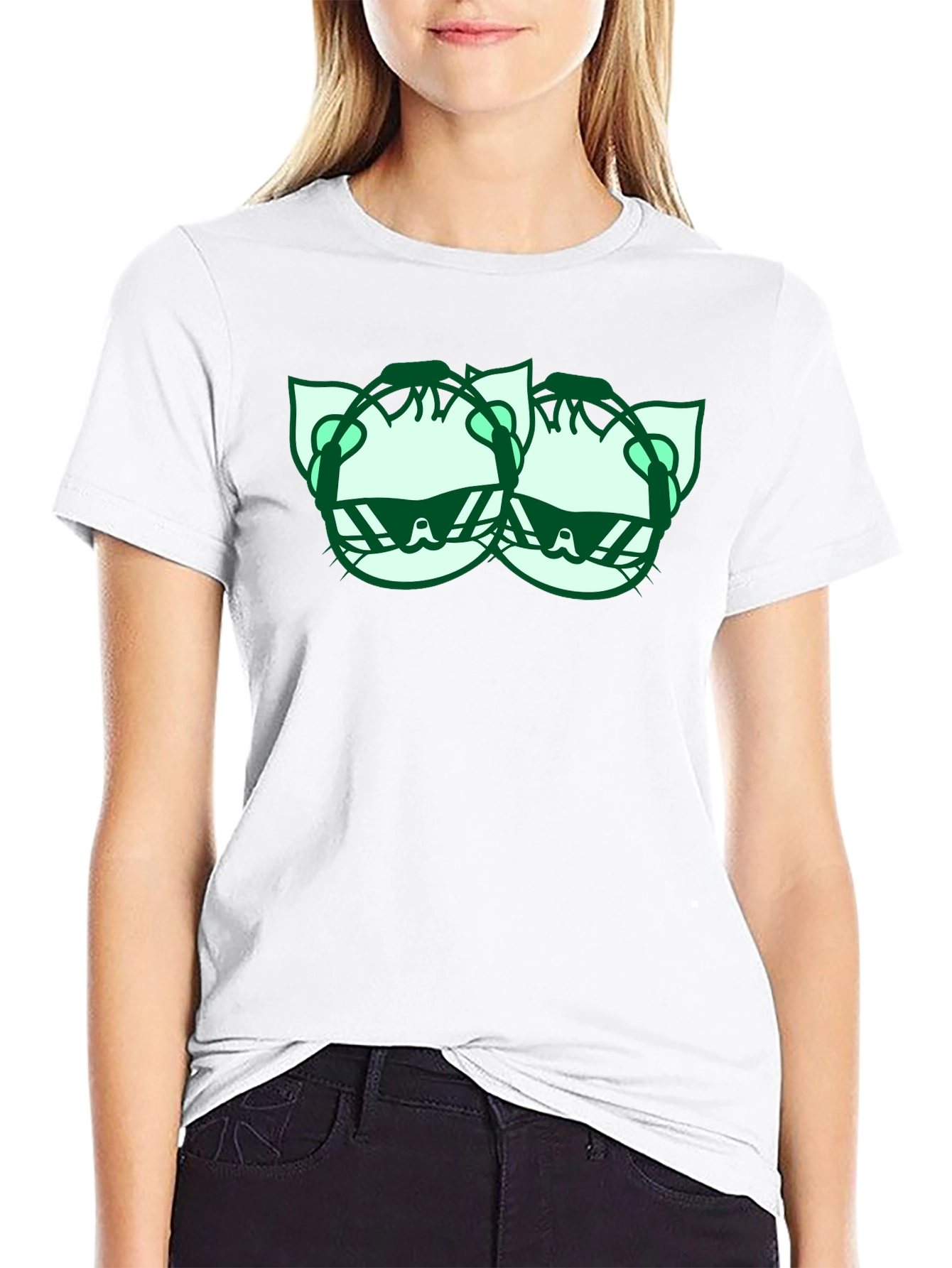 Cool Cat Graphic Tee - Black Cotton Shirt