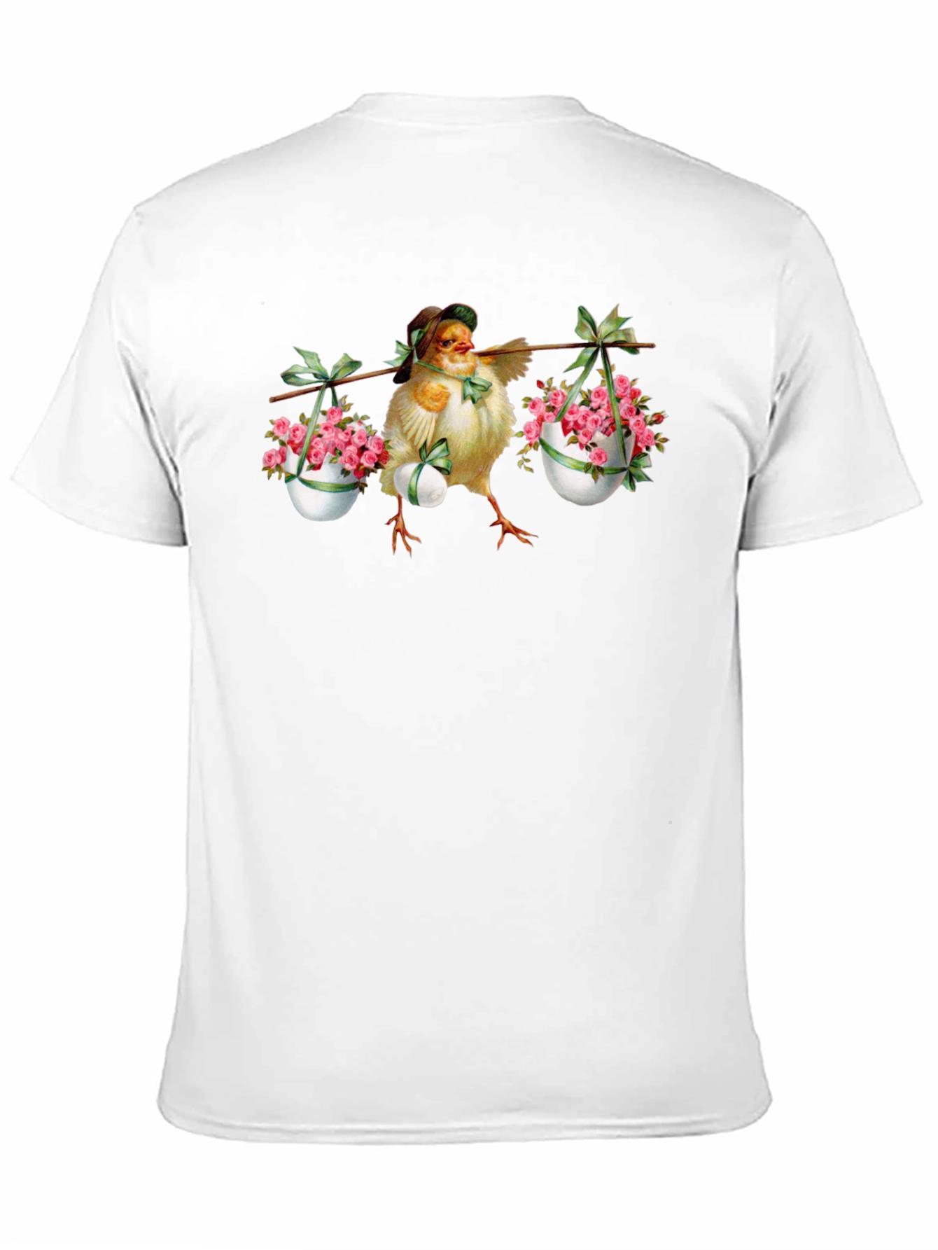 Chick with Easter Eggs & Flowers Graphic Tee