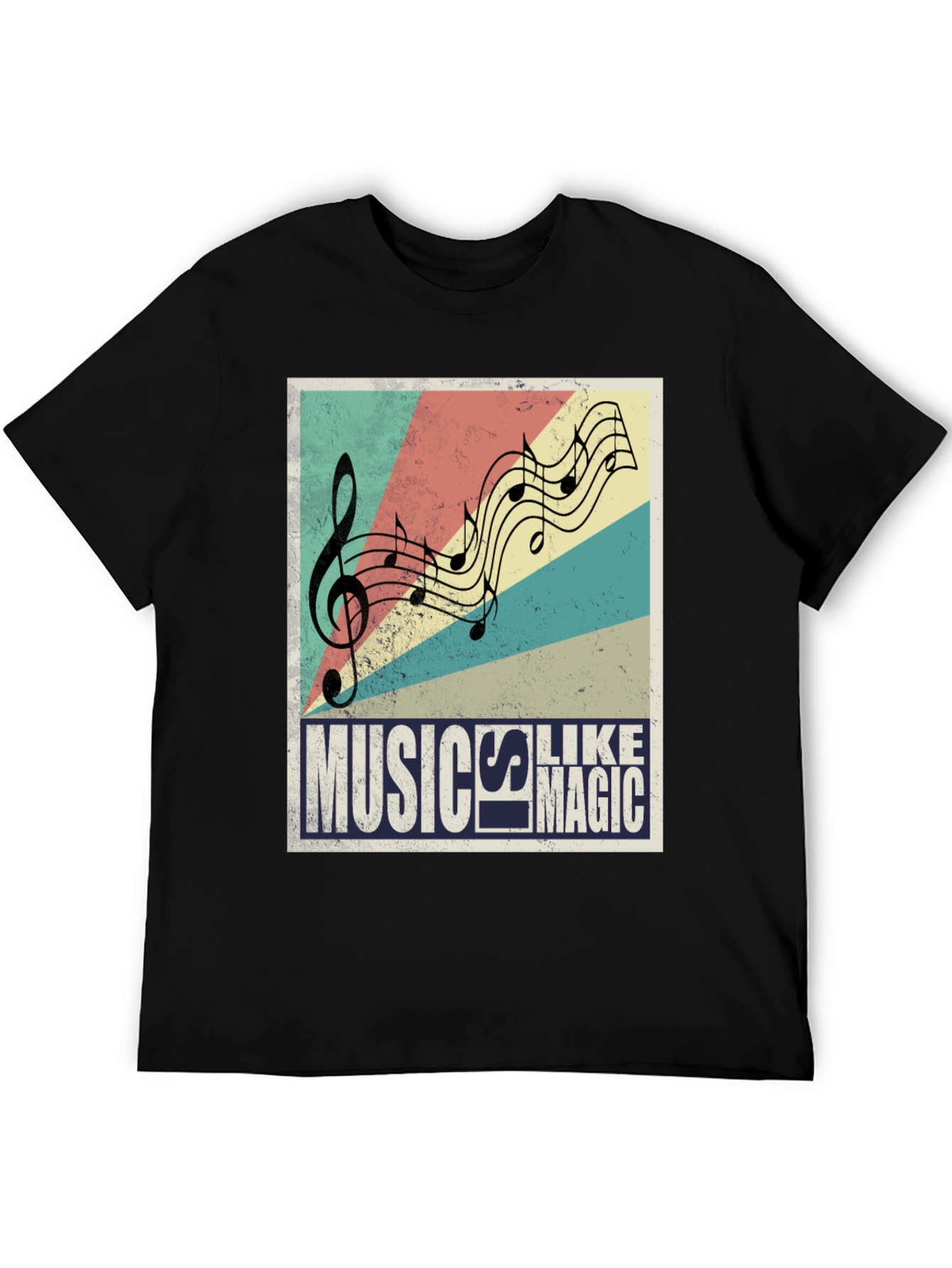 Music is Magic Black Graphic T-Shirt