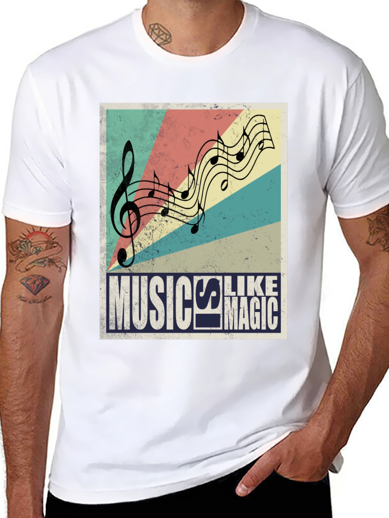 Music is Magic Black Graphic T-Shirt
