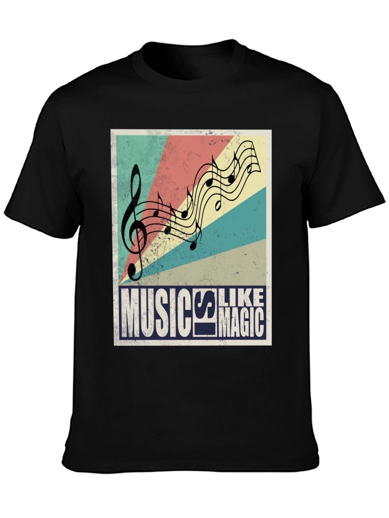 Music is Magic Black Graphic T-Shirt