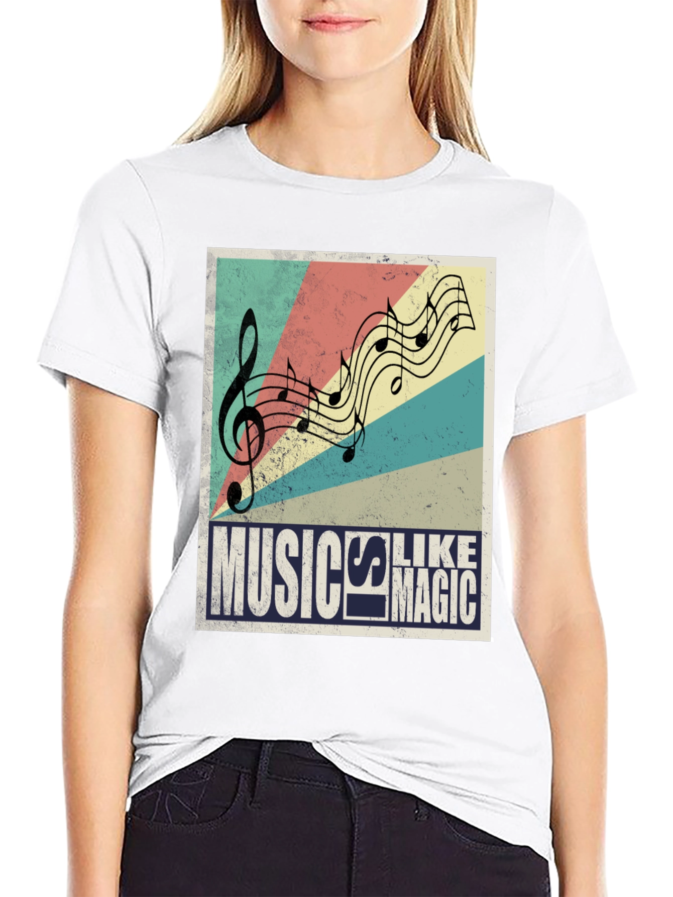 Music is Magic Black Graphic T-Shirt