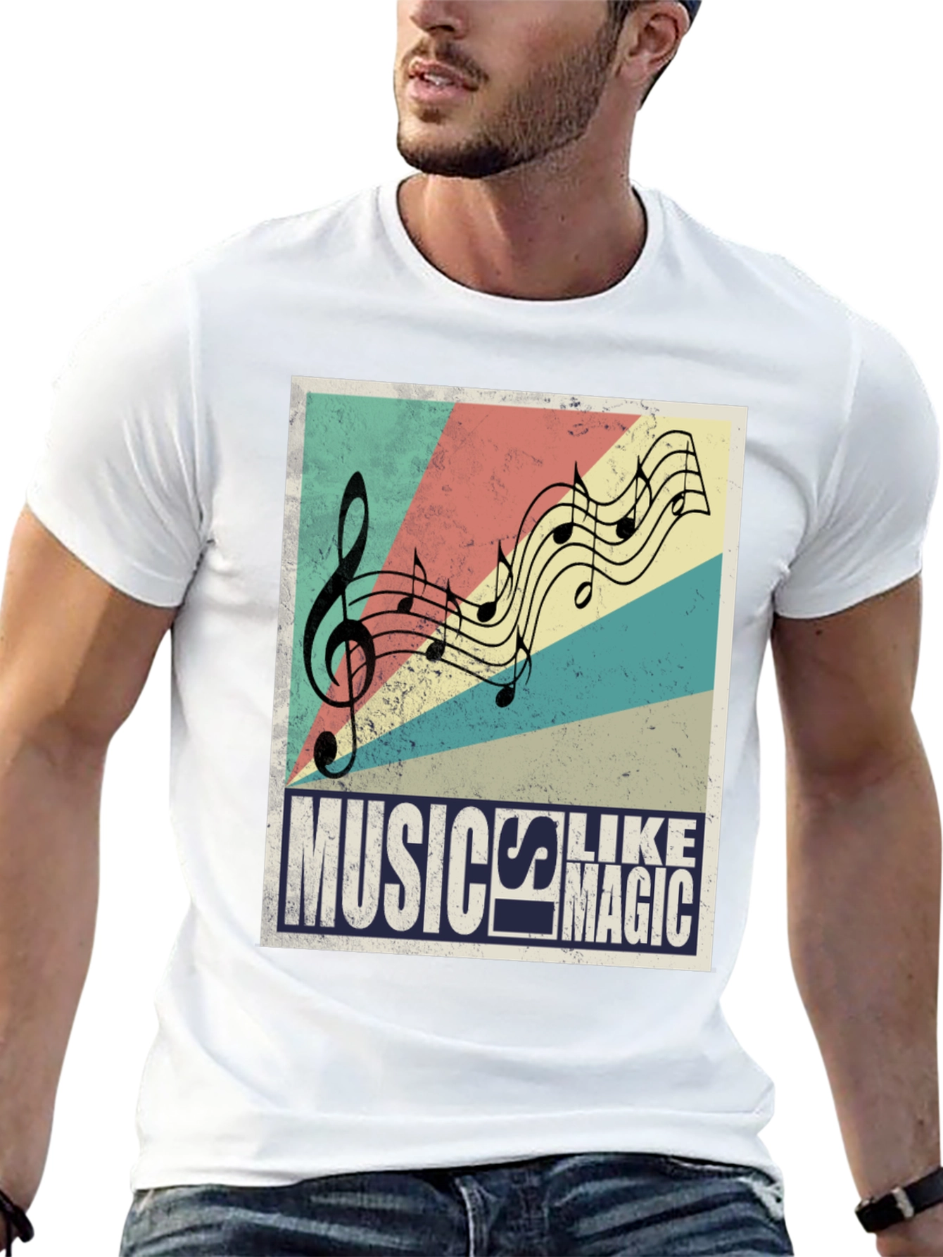 Music is Magic Black Graphic T-Shirt