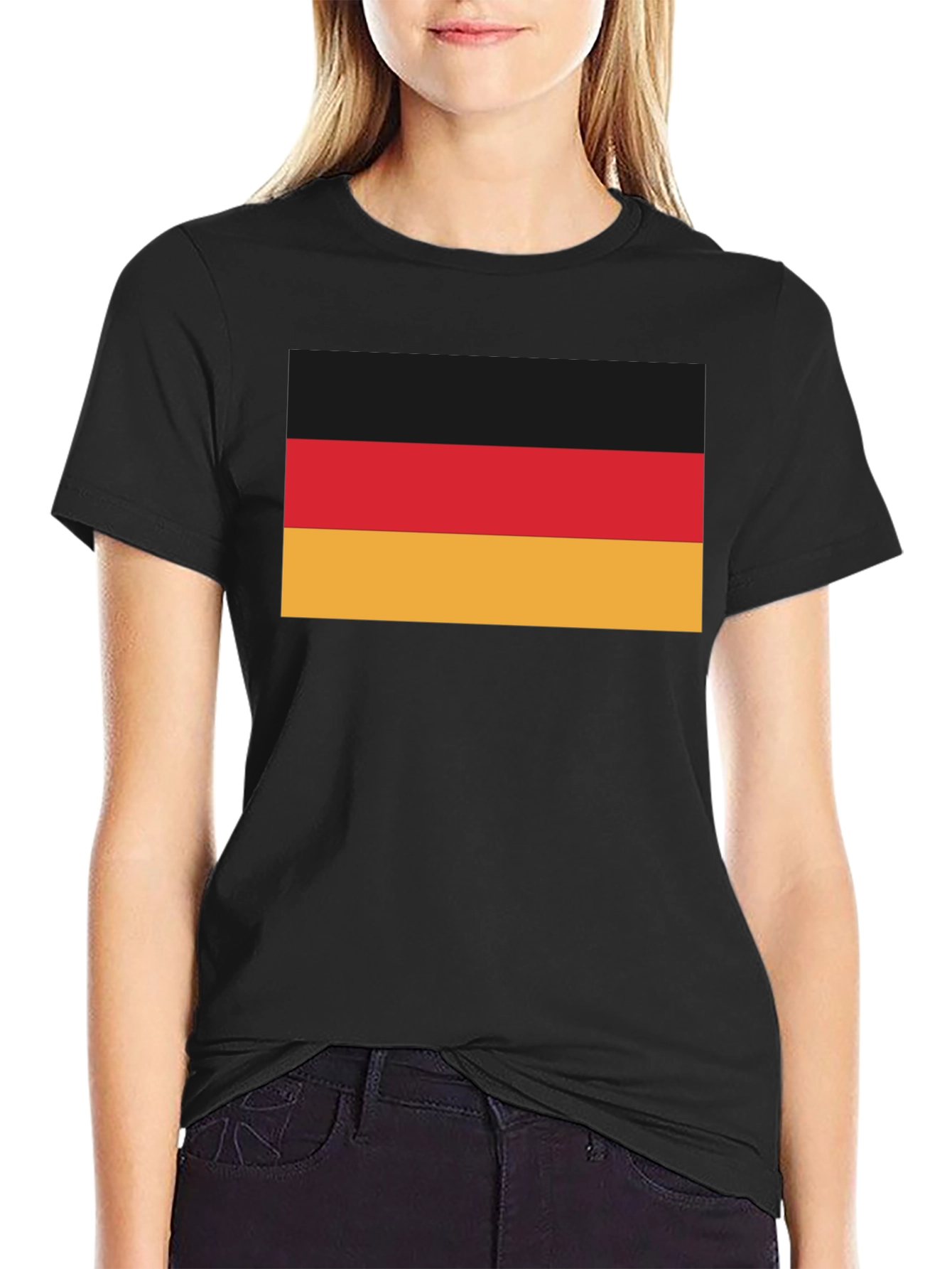 German Flag T-Shirt - Black Crew Neck Tee