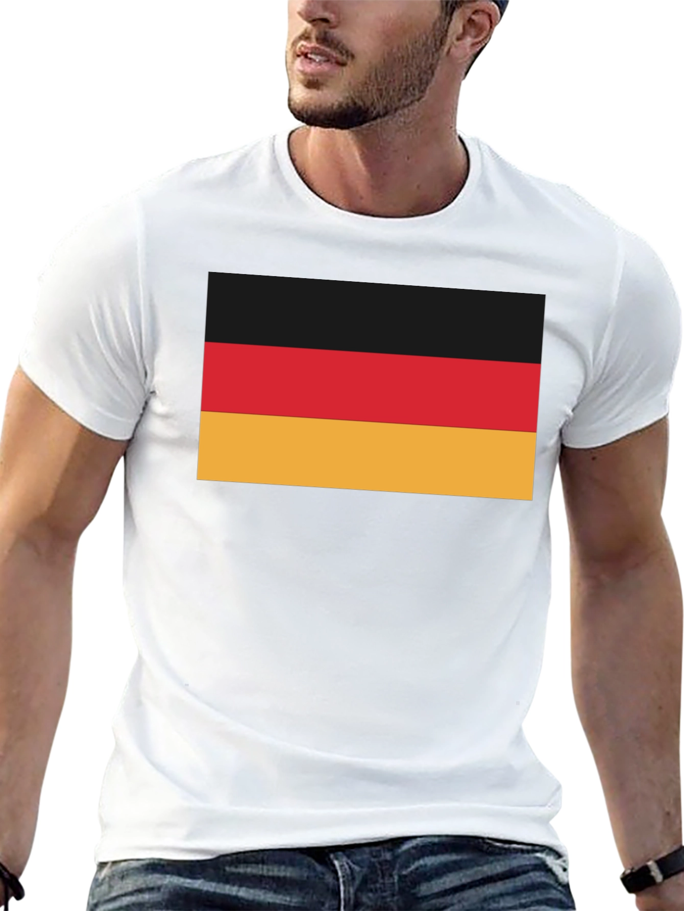German Flag T-Shirt - Black Crew Neck Tee