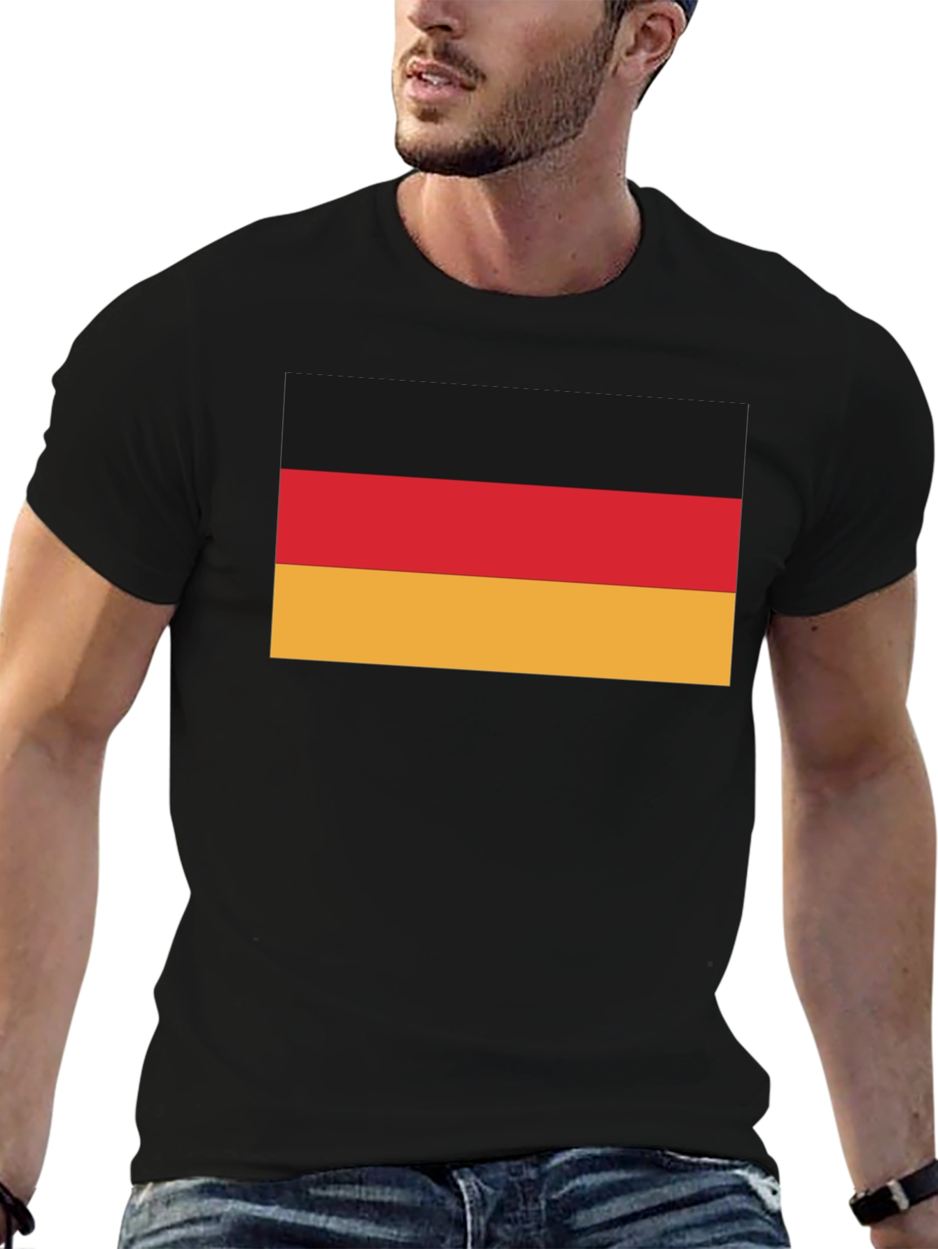 German Flag T-Shirt - Black Crew Neck Tee