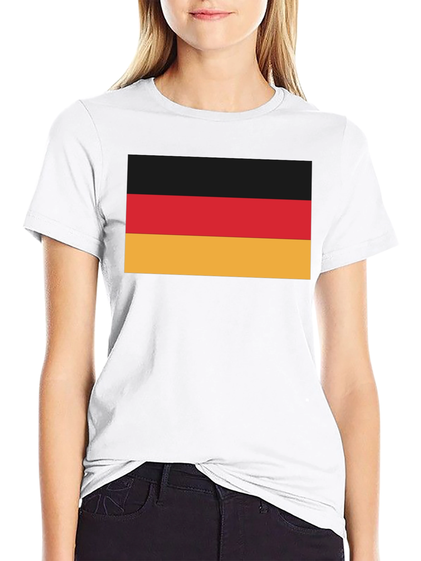 German Flag T-Shirt - Black Crew Neck Tee