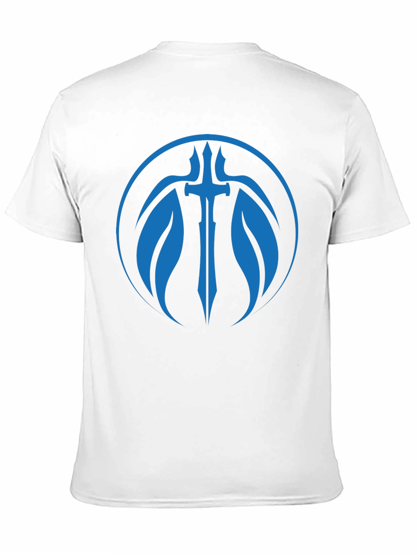 Black T-Shirt with Blue Sword Graphic