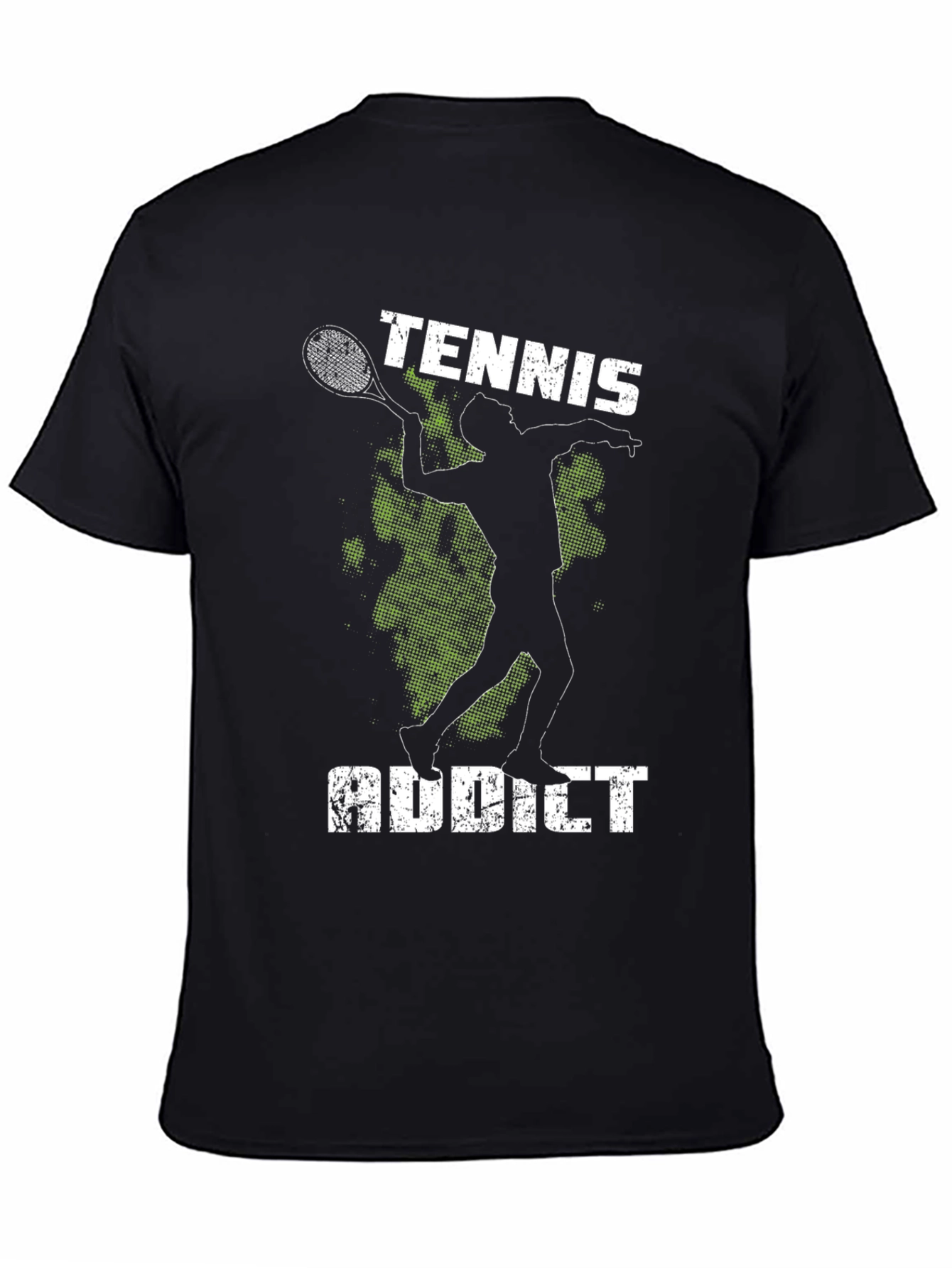 Tennis Addict Graphic Tee - Black Cotton T-Shirt