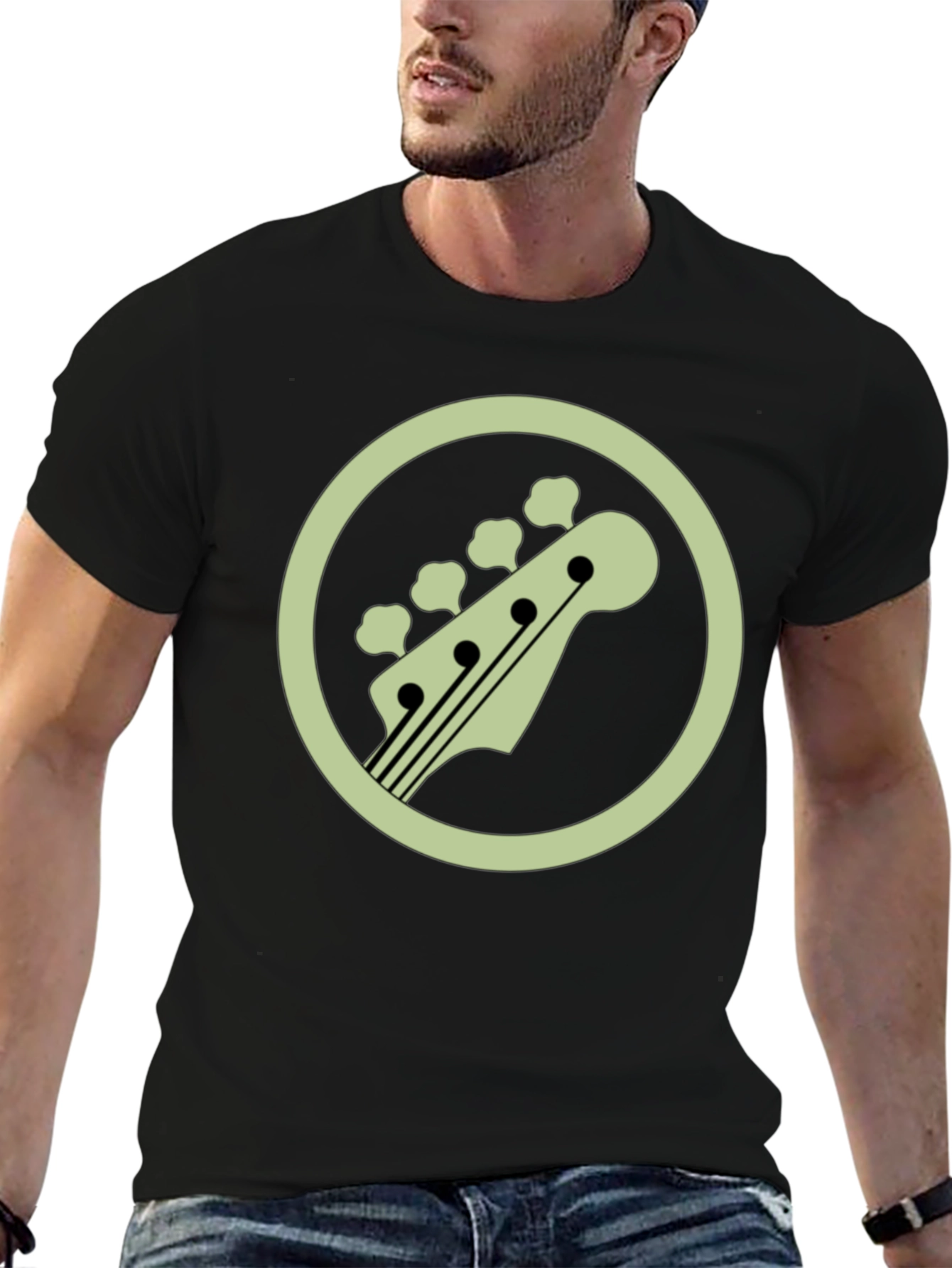 Bass Guitar Head T-Shirt - Cool Musician Tee