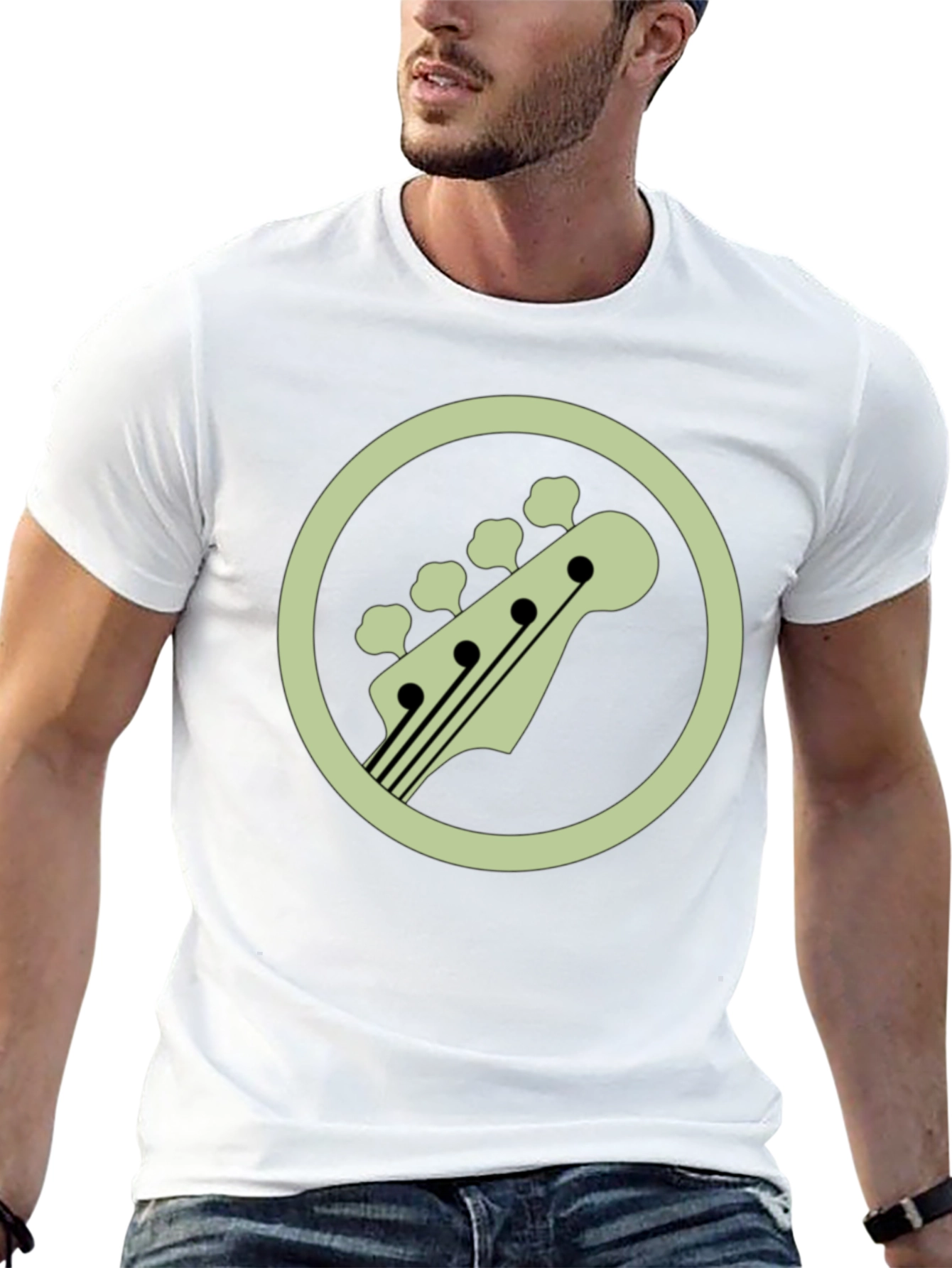 Bass Guitar Head T-Shirt - Cool Musician Tee