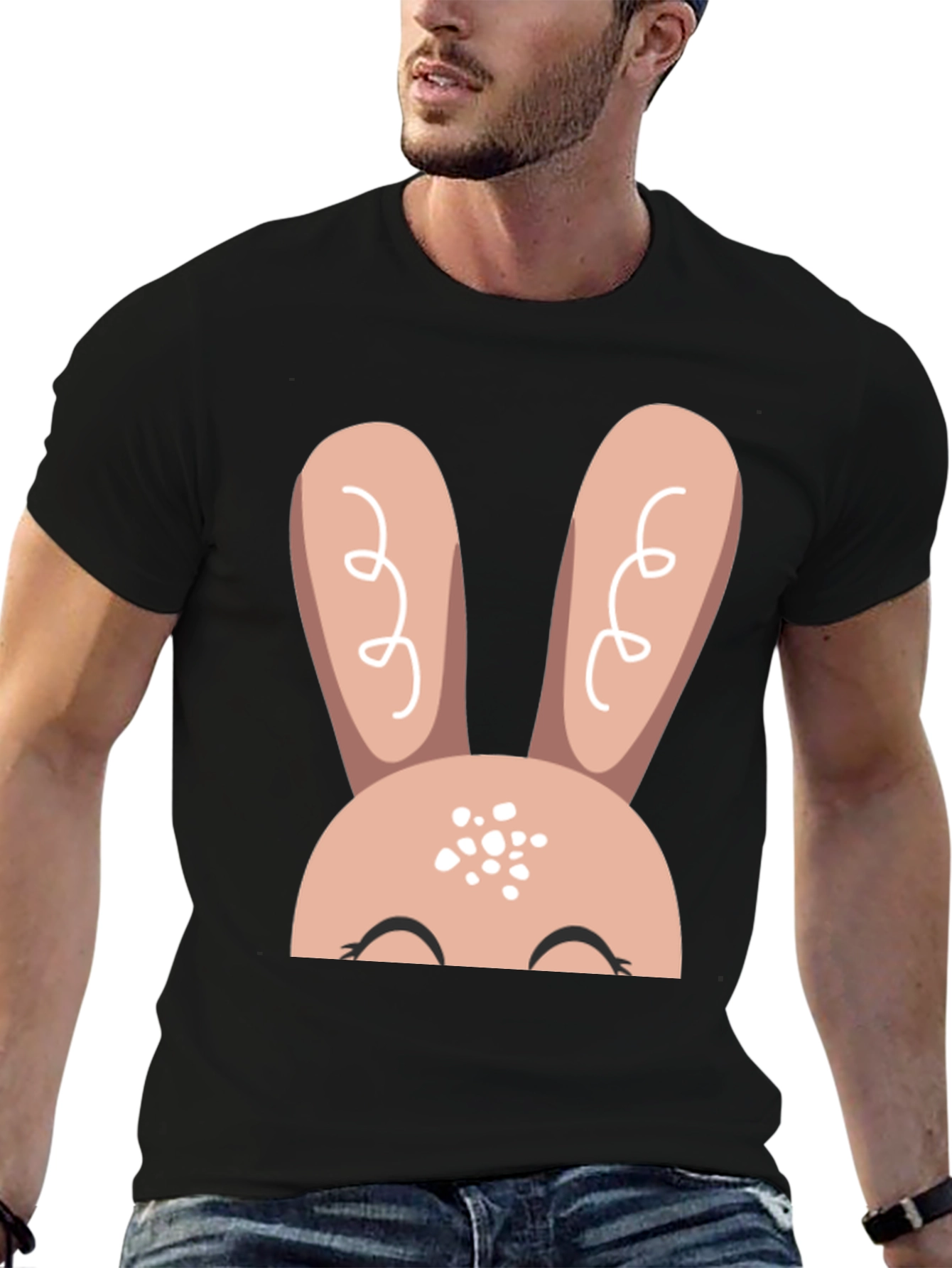 Cute Easter Bunny T-Shirt - Black